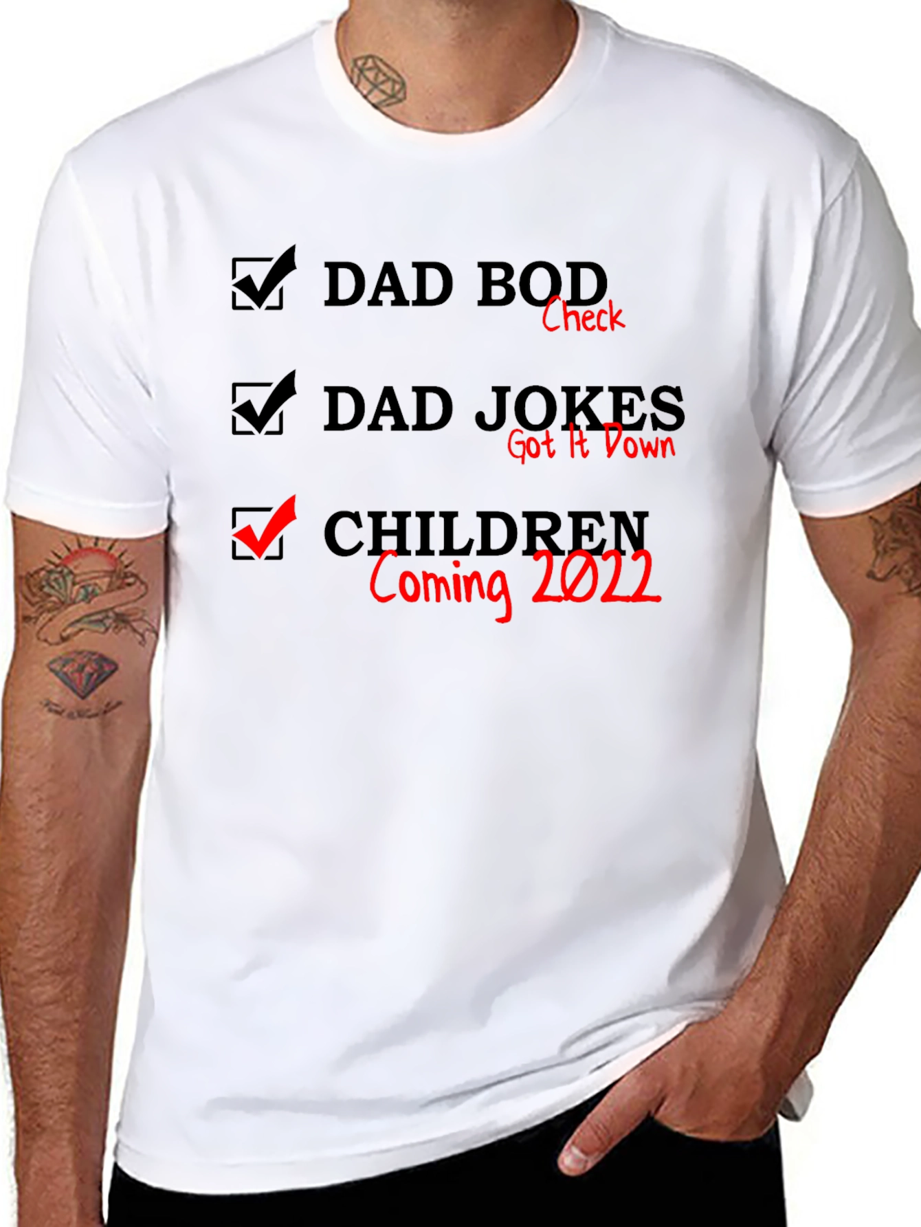 Dad Bod Dad Jokes Coming 2022 Black T-Shirt