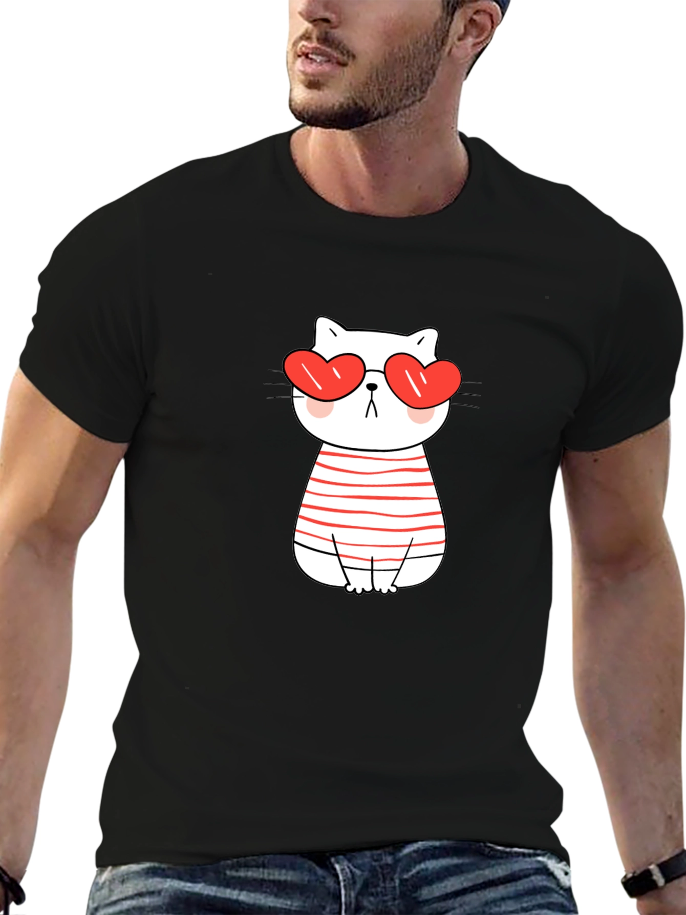 Heart Eyes Cat T-Shirt - Valentines Day