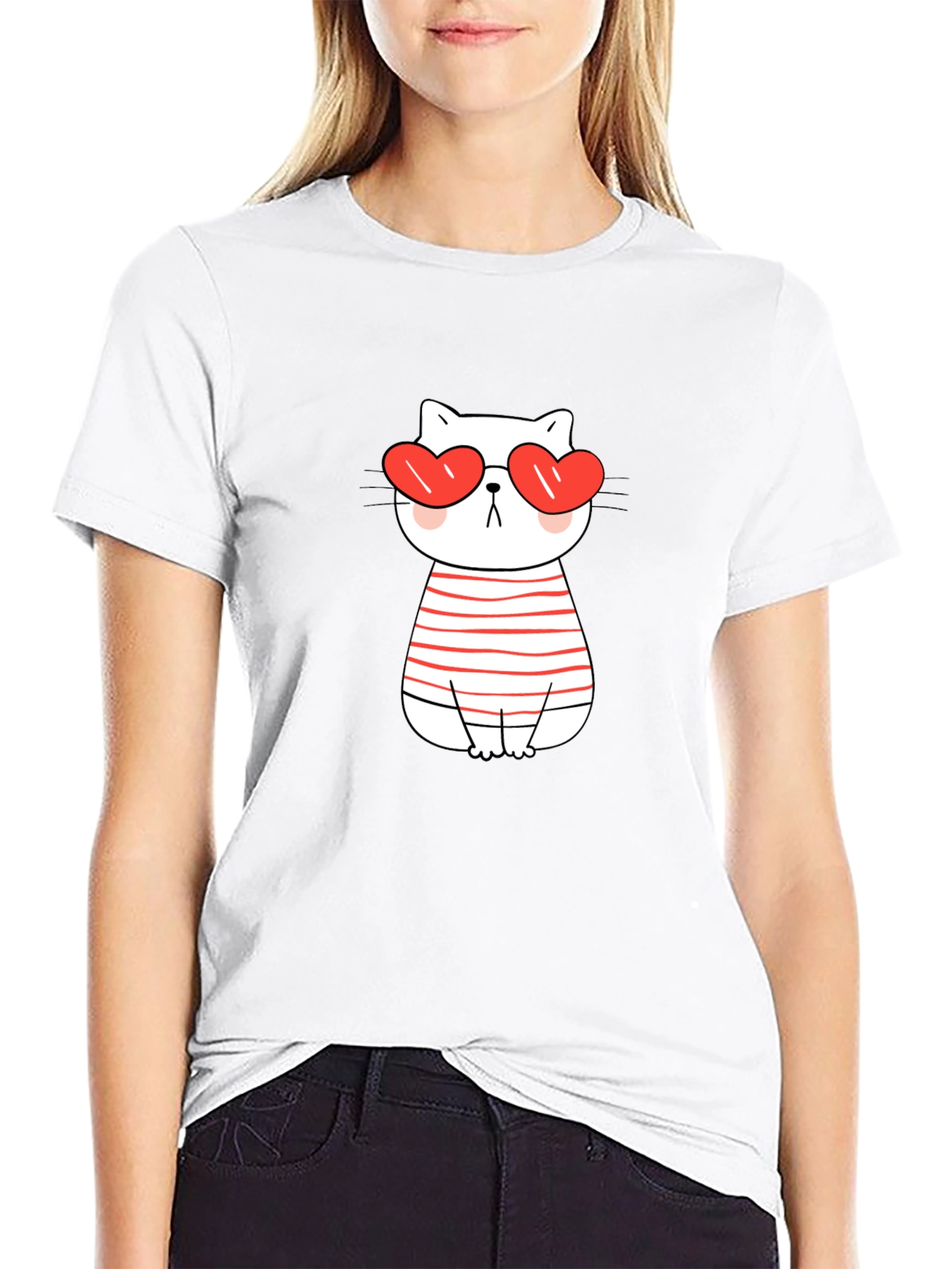 Heart Eyes Cat T-Shirt - Valentines Day