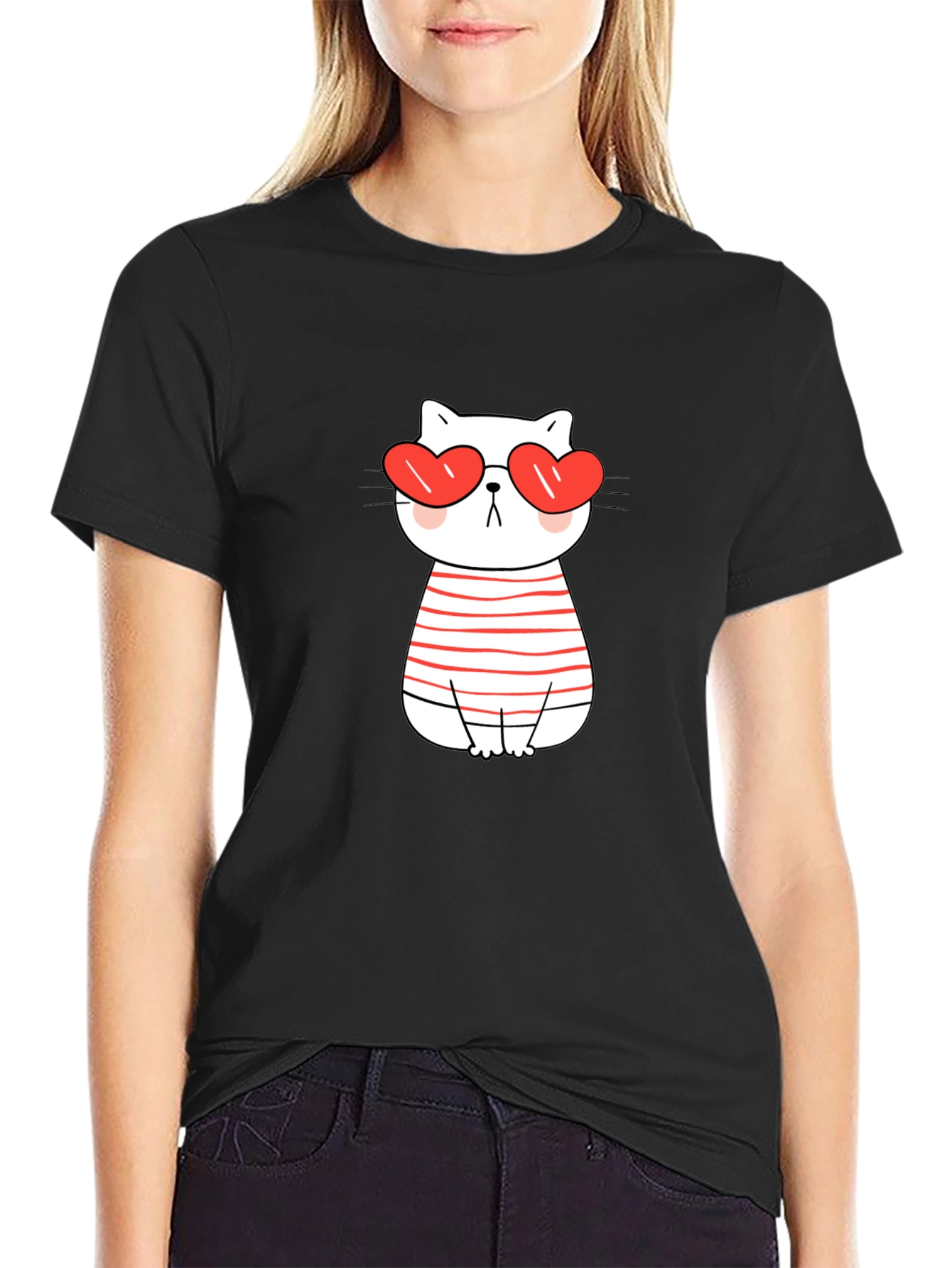 Heart Eyes Cat T-Shirt - Valentines Day