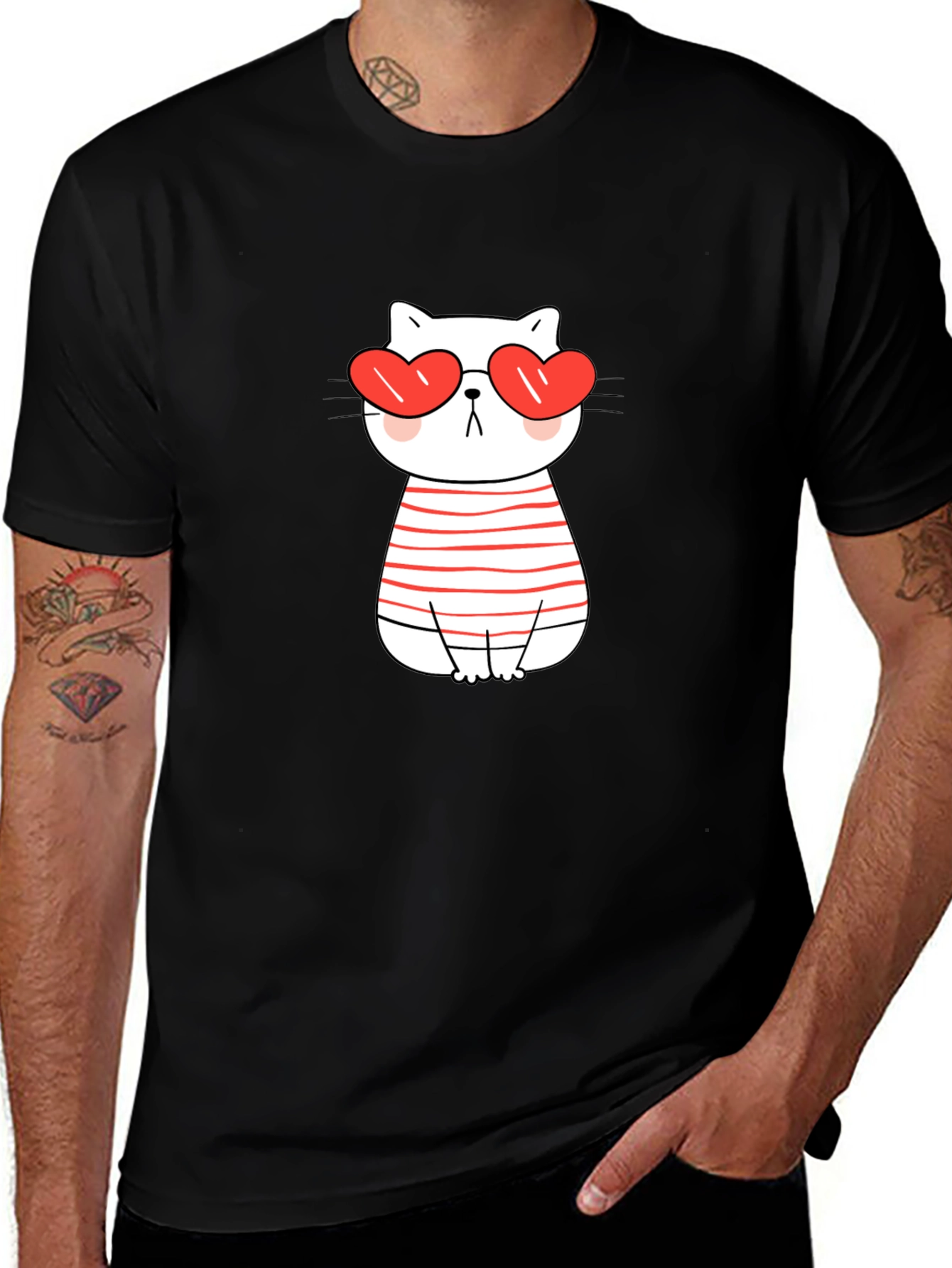 Heart Eyes Cat T-Shirt - Valentines Day