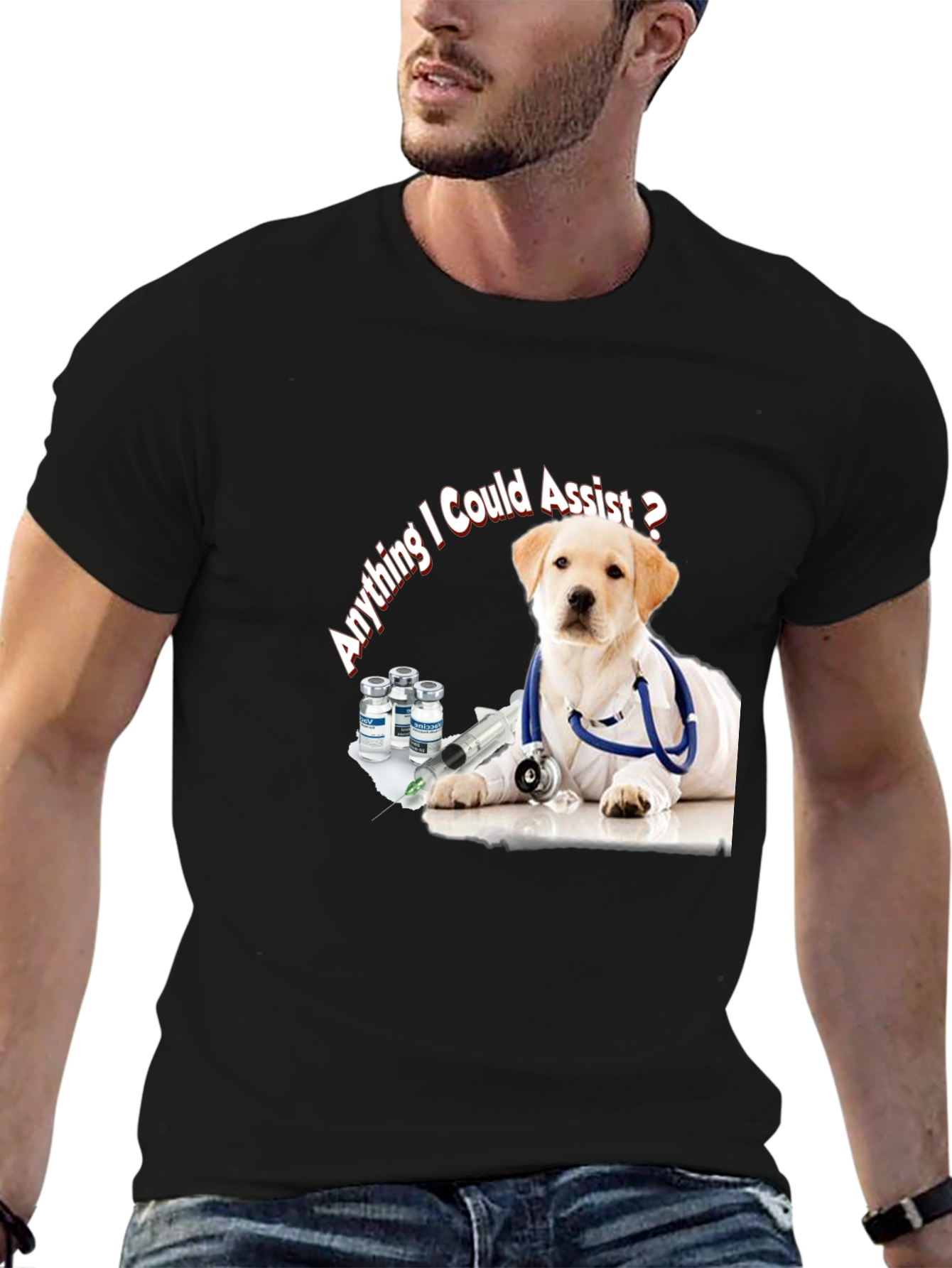 Vet Puppy Dog T-Shirt - Anything I Could Assist?