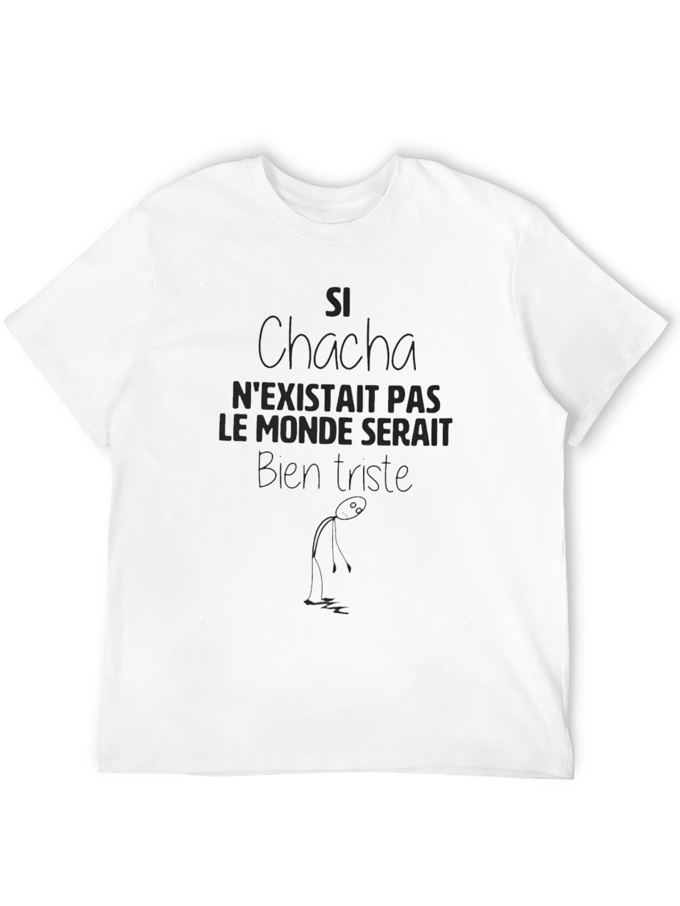 Mens Si Chacha Graphic T-Shirt - Black