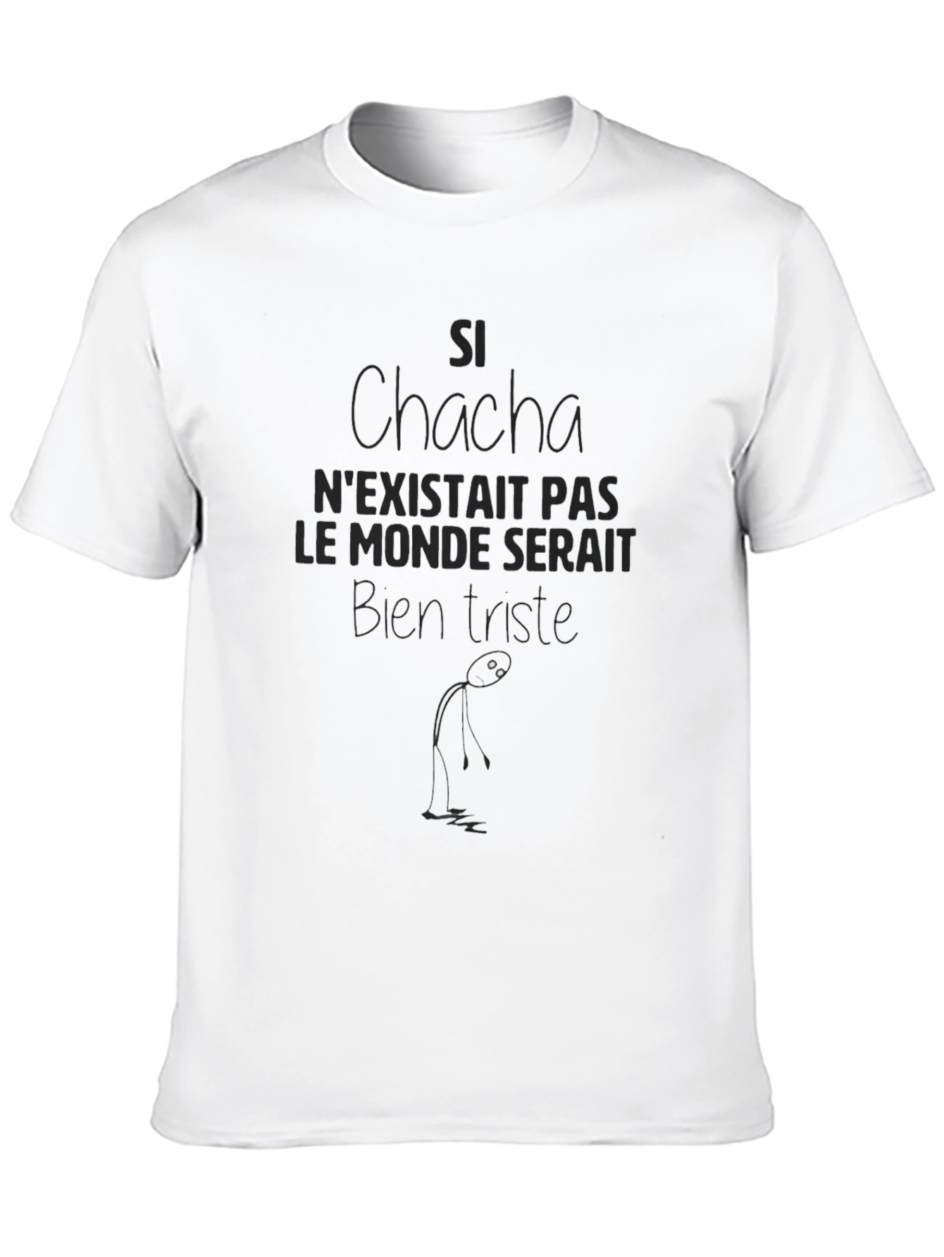 Mens Si Chacha Graphic T-Shirt - Black