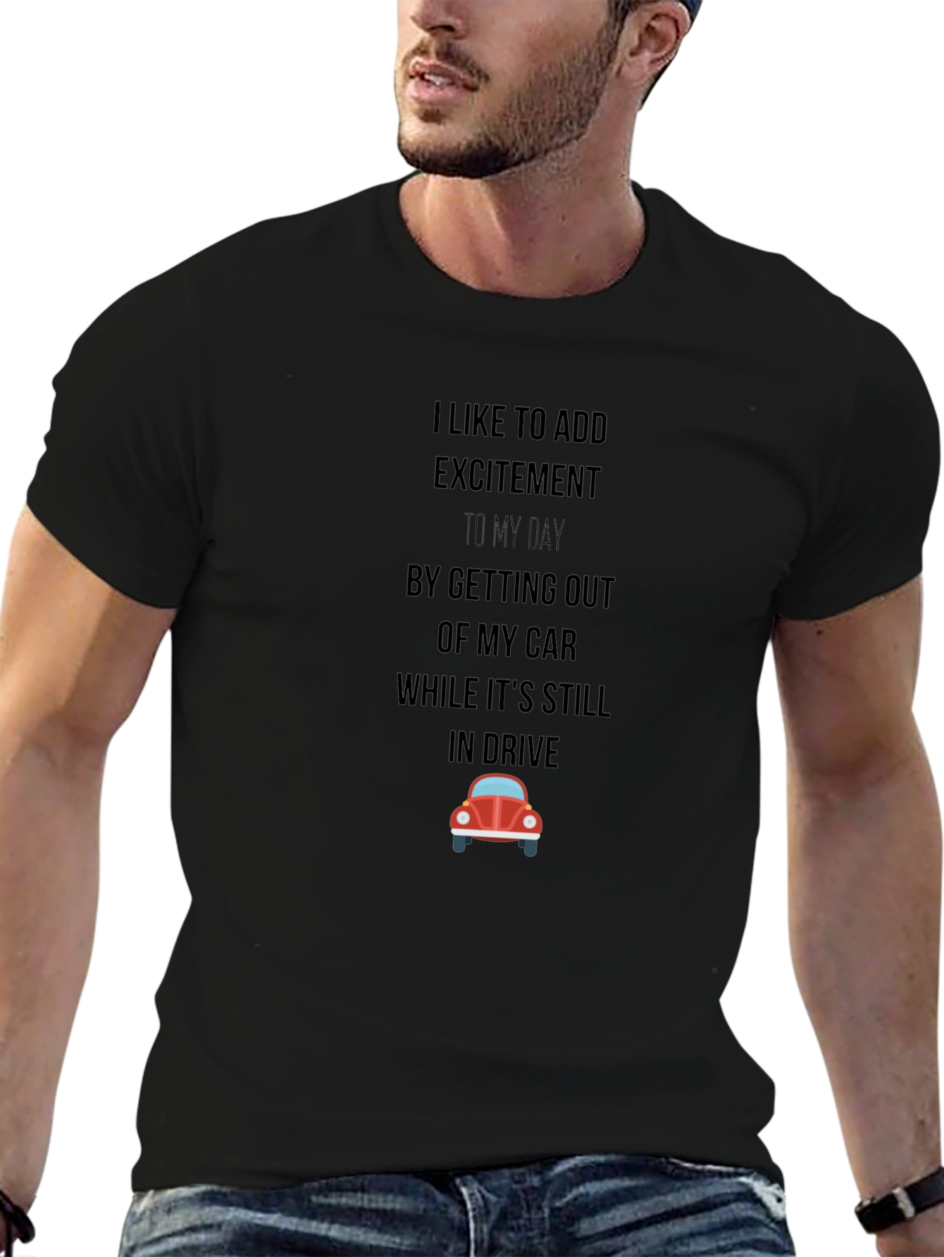 Excitement Black Graphic T-Shirt