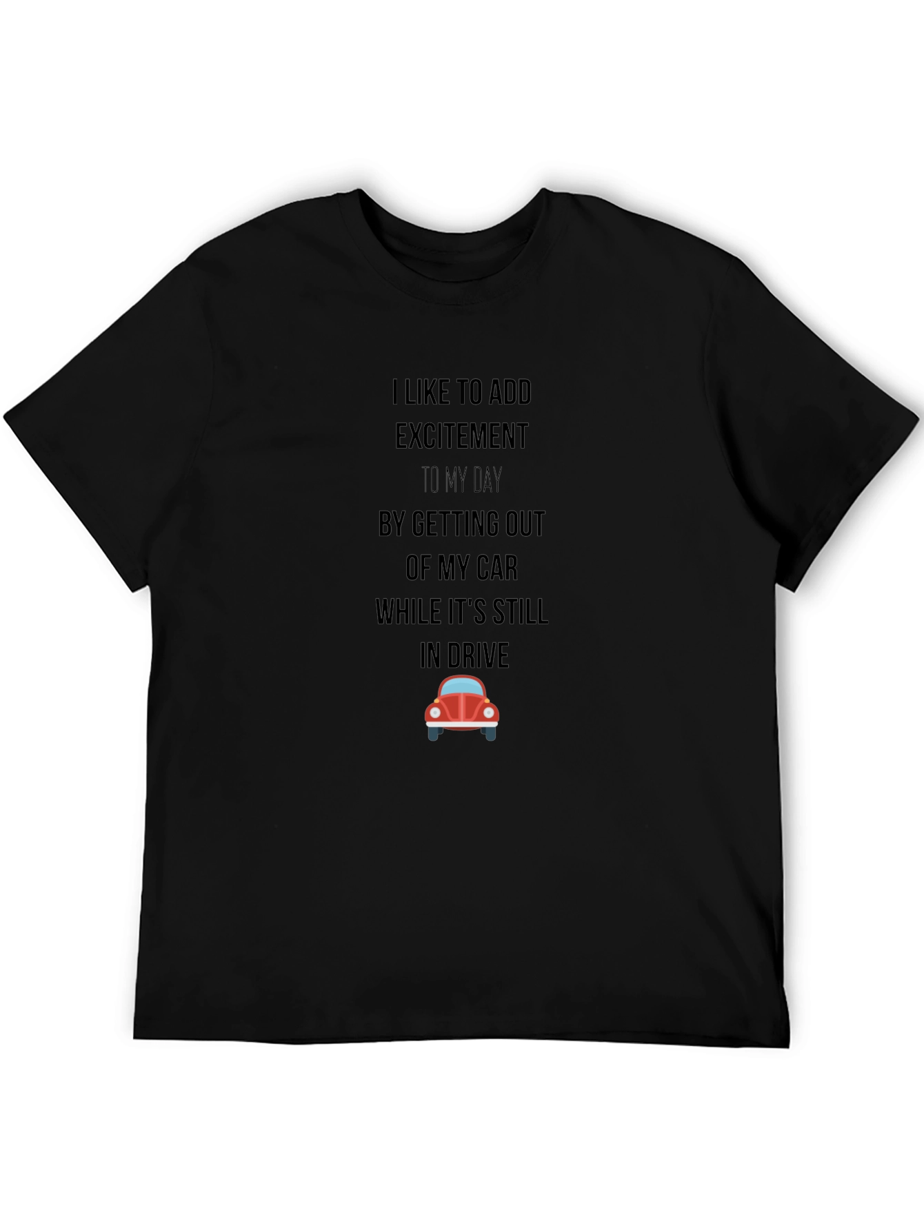 Excitement Black Graphic T-Shirt