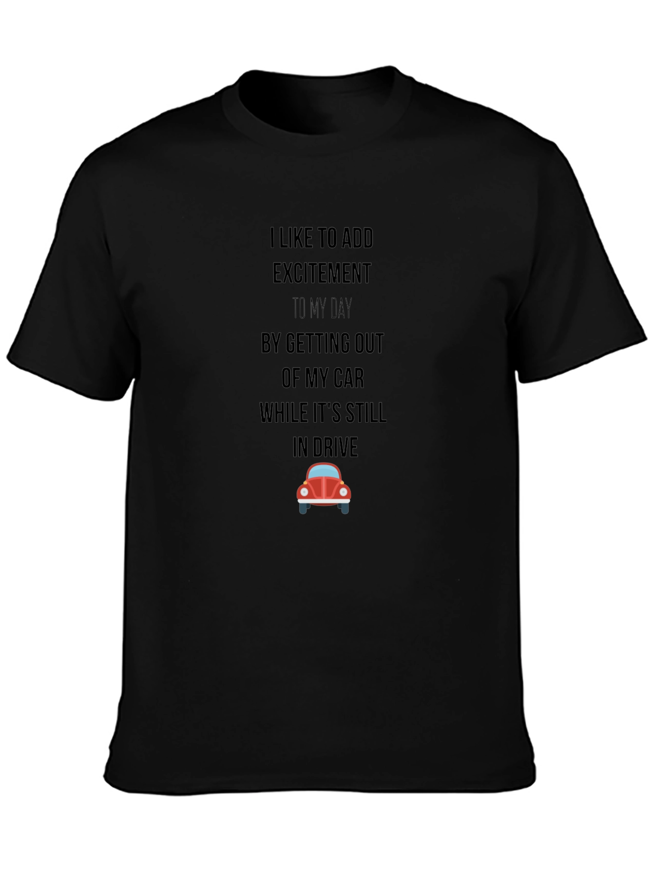Excitement Black Graphic T-Shirt