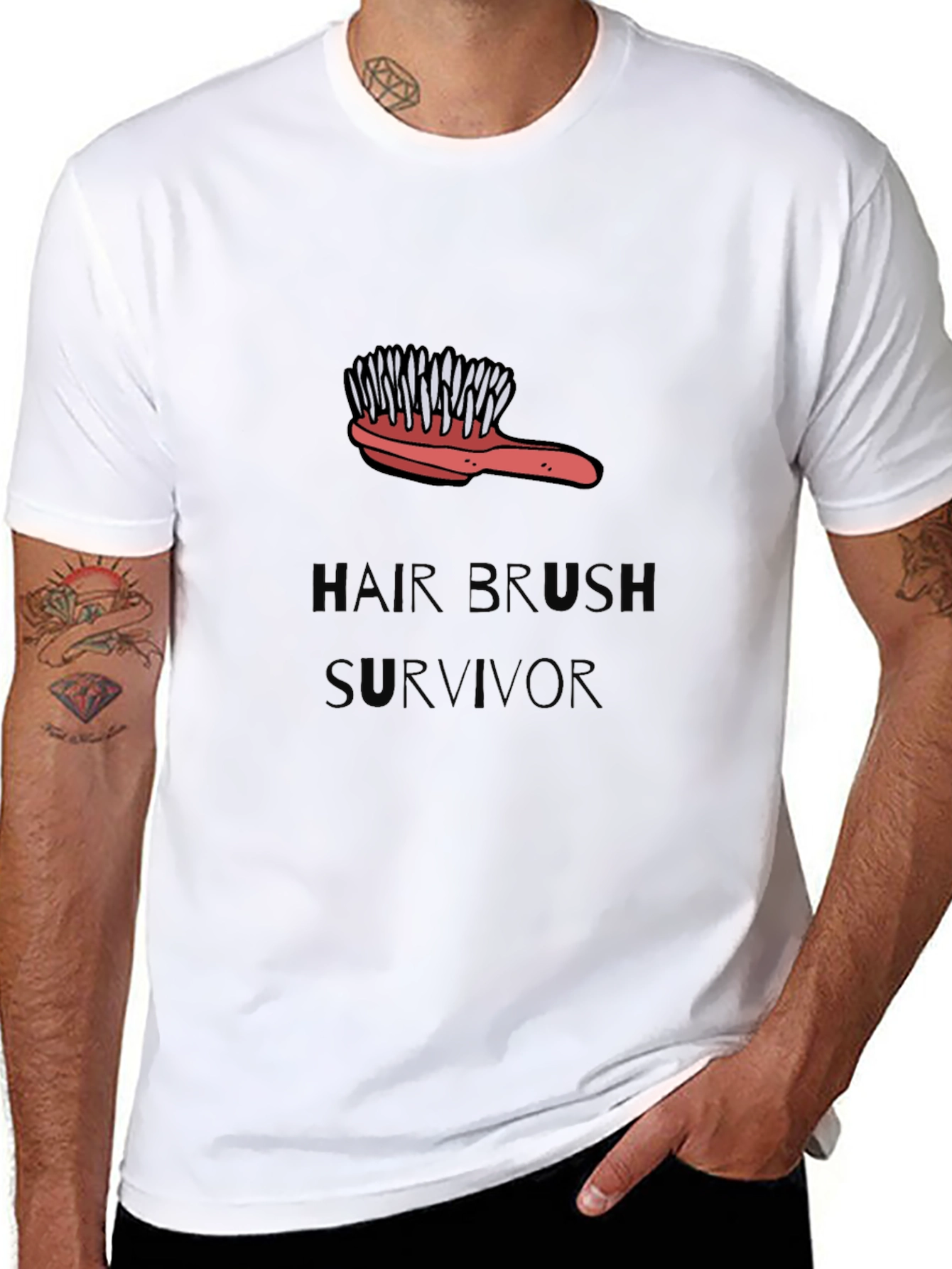 Hair Brush Survivor Graphic Tee