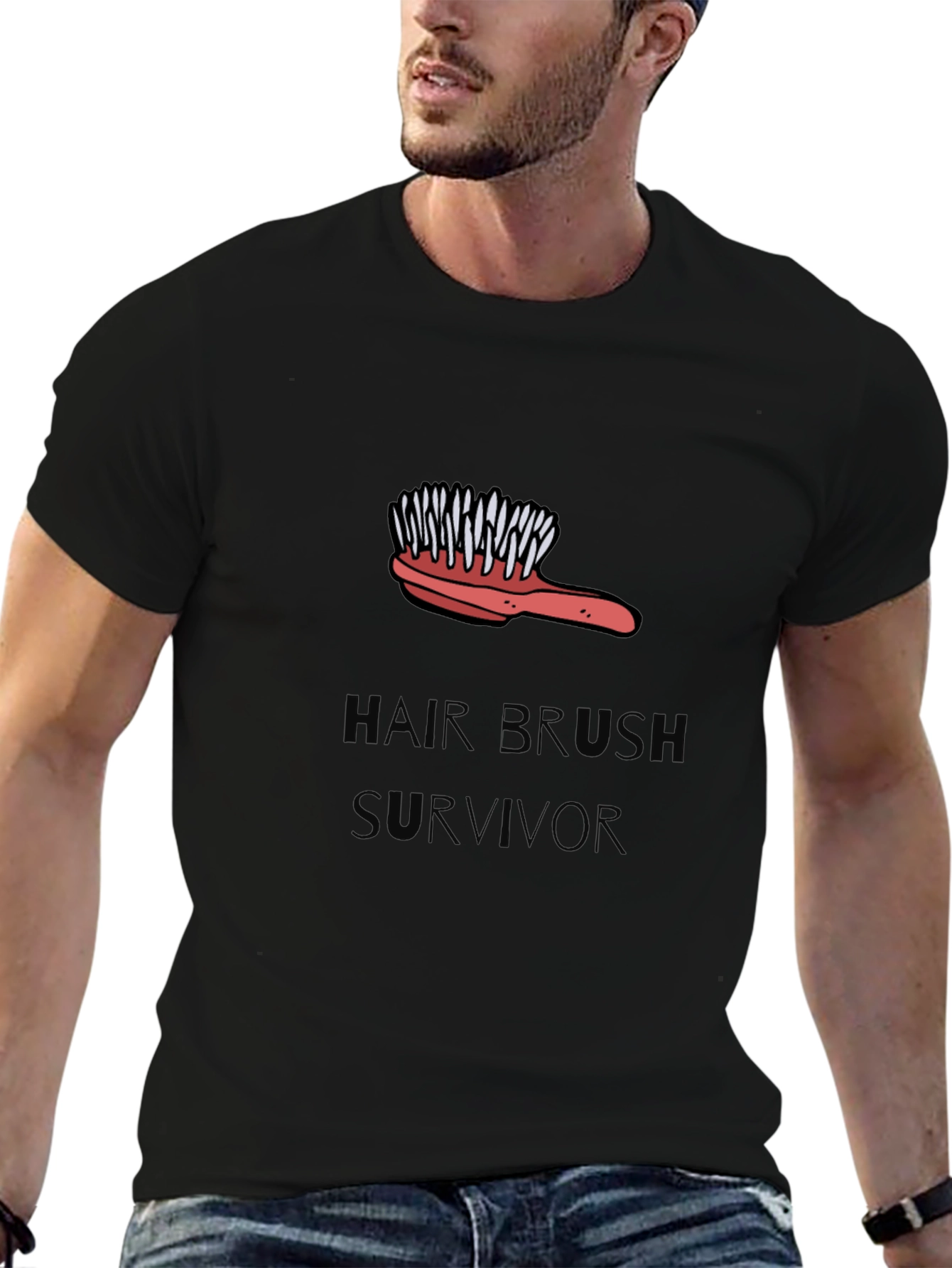 Hair Brush Survivor Graphic Tee
