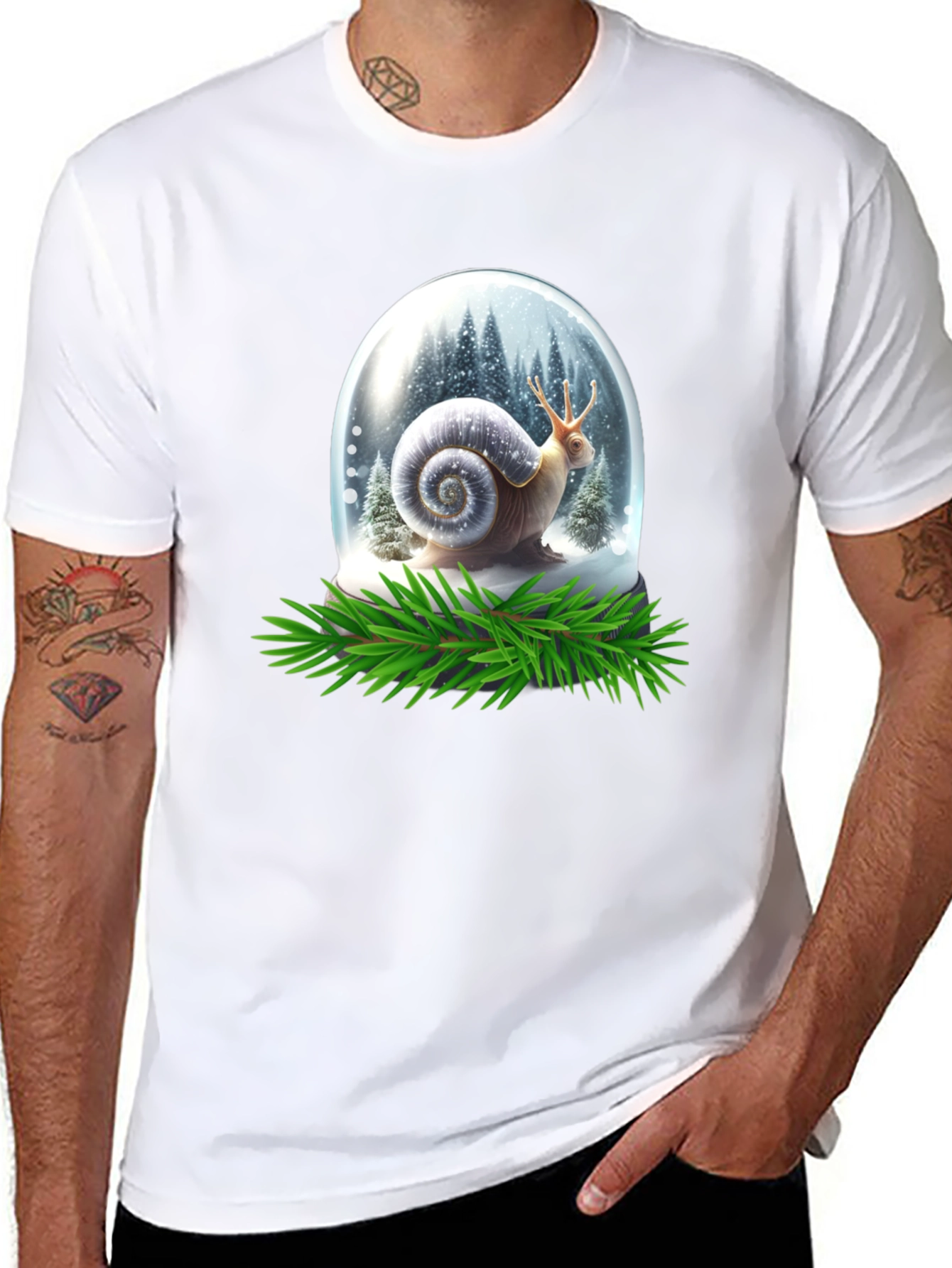 Snail Snow Globe Graphic Tee