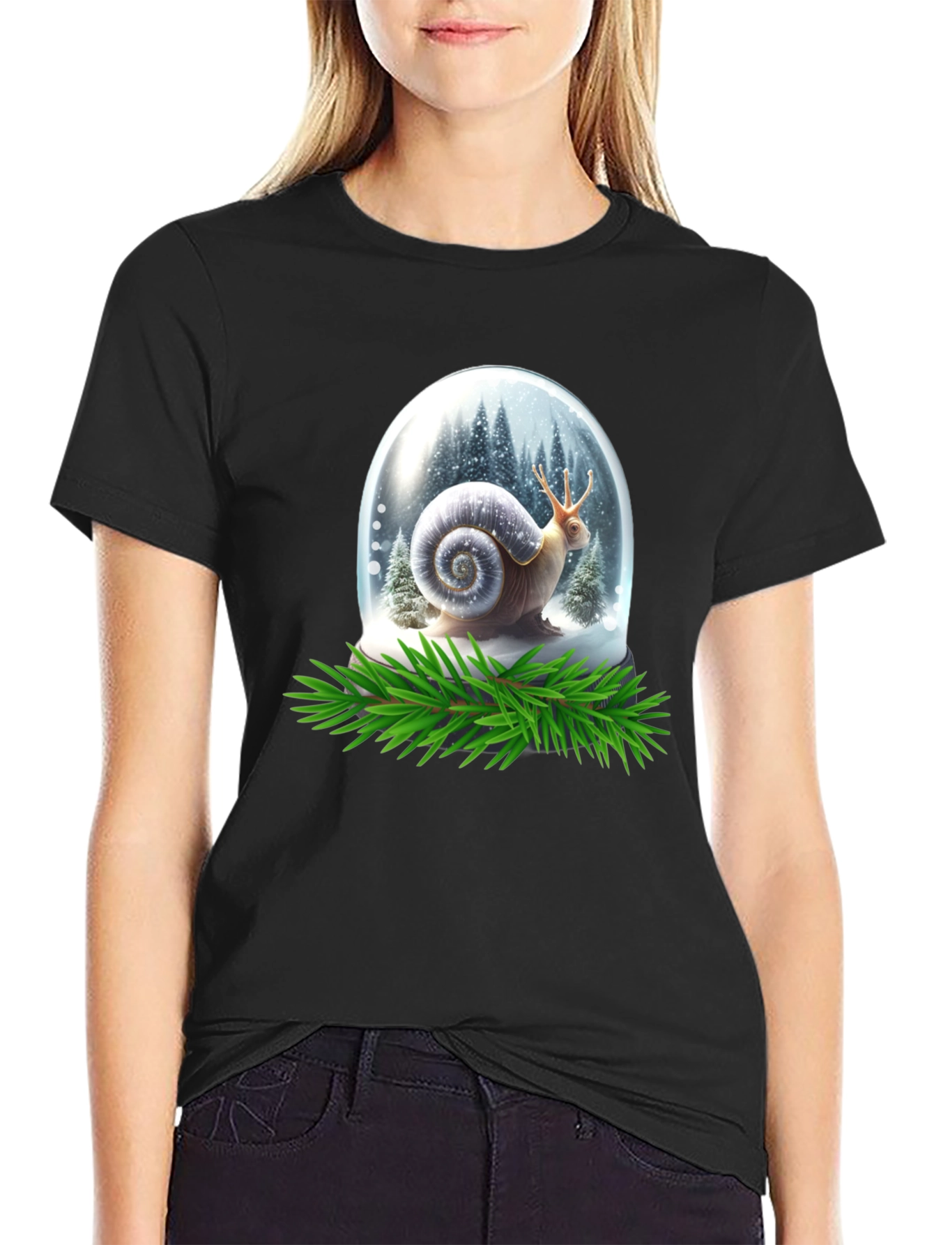Snail Snow Globe Graphic Tee