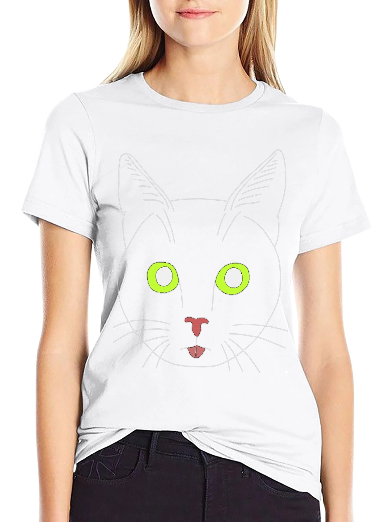 Black Cat Tee - Graphic Print T-Shirt