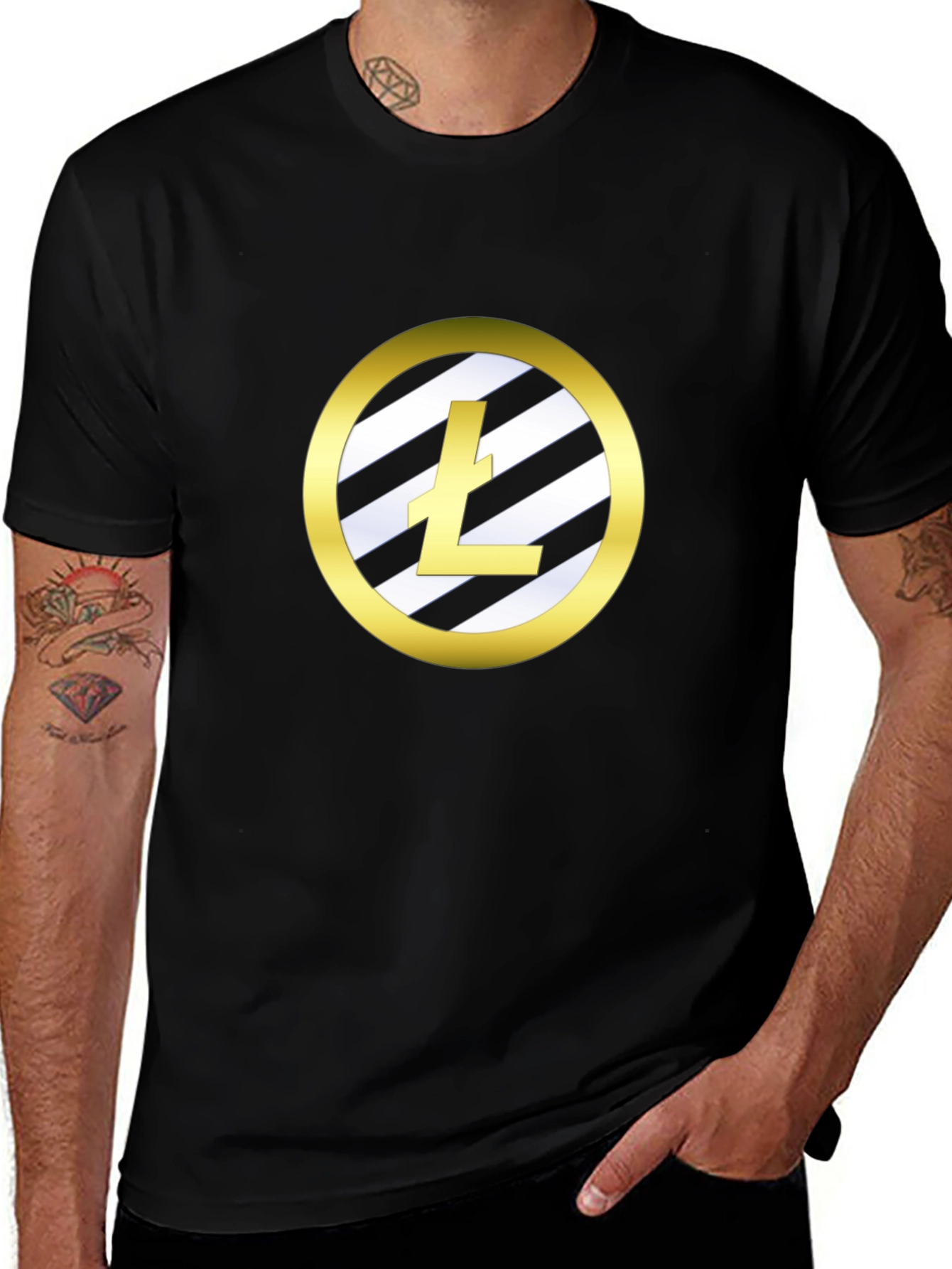 Crypto T-Shirt Litecoin Logo Black Tee