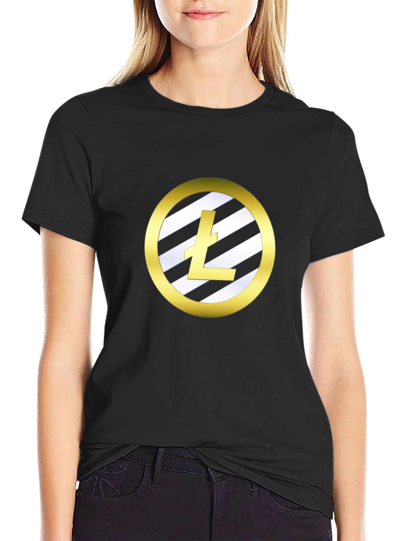 Crypto T-Shirt Litecoin Logo Black Tee