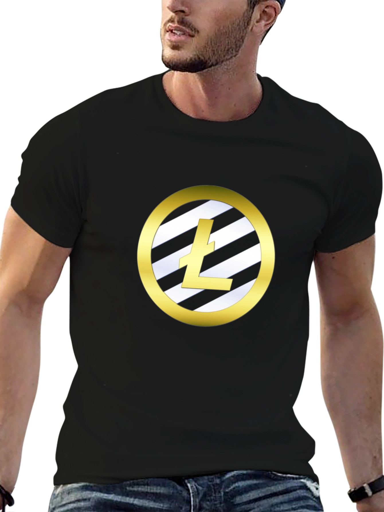 Crypto T-Shirt Litecoin Logo Black Tee