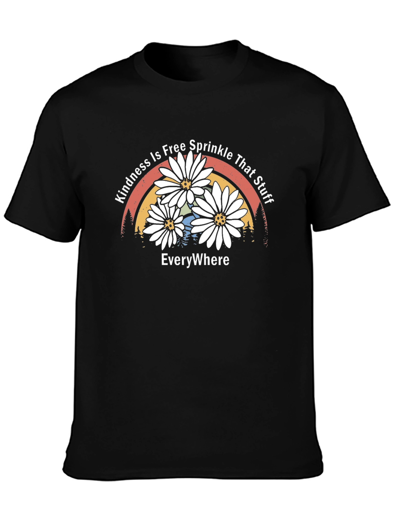 Kindness Free Sprinkle Daisy Rainbow T-Shirt