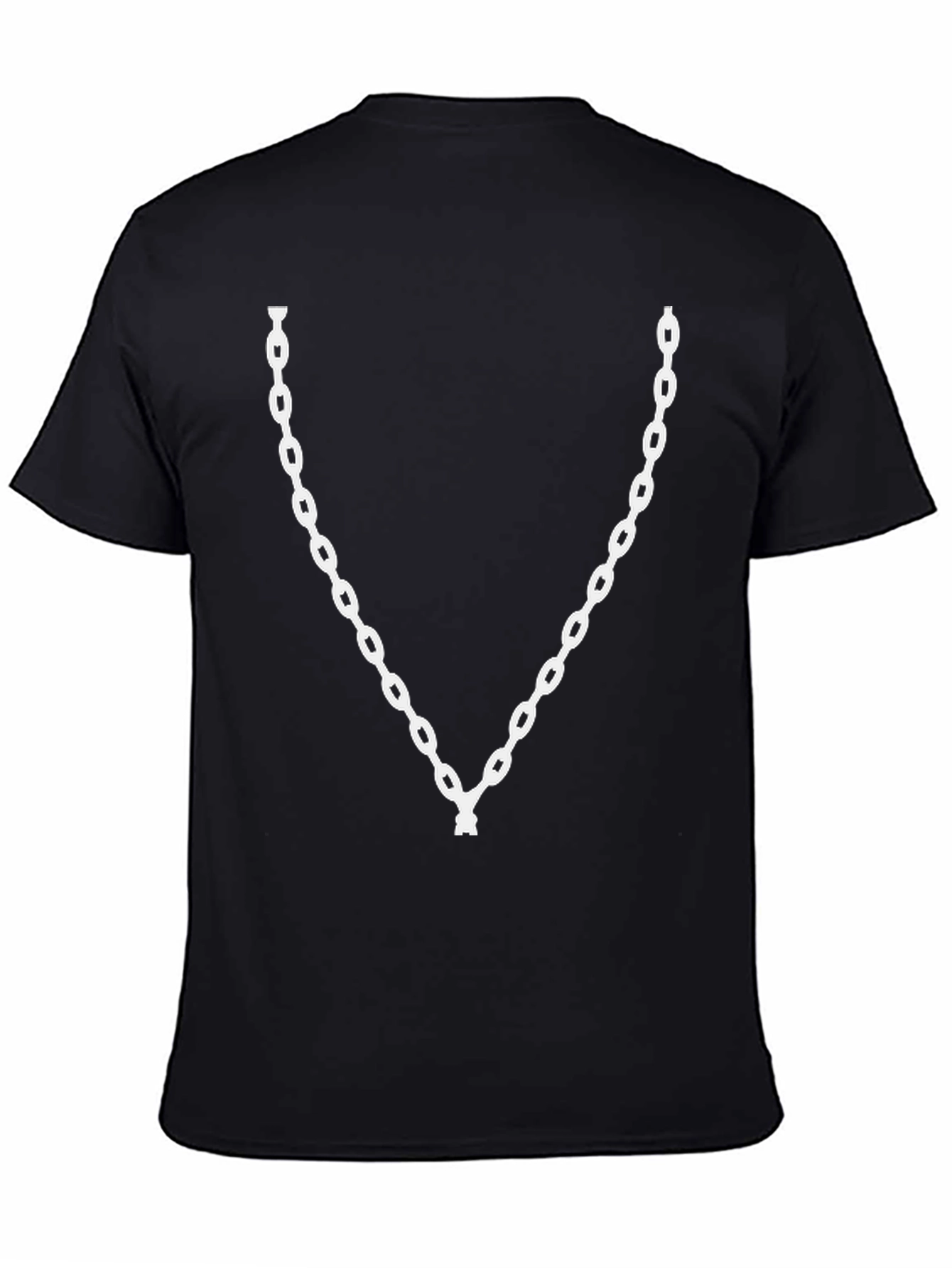 Chain Link Graphic Tee - Black Cotton Casual Wear