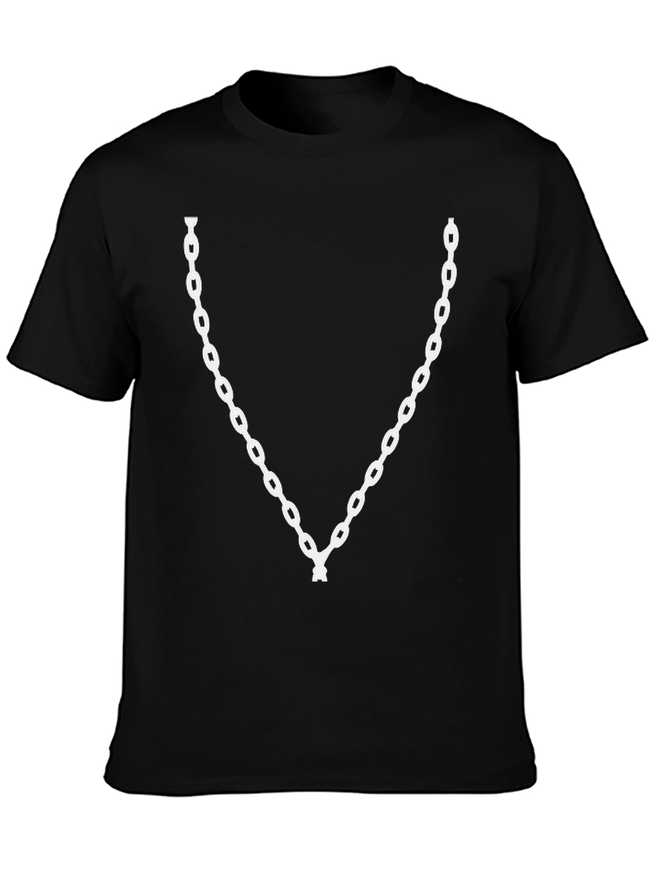 Chain Link Graphic Tee - Black Cotton Casual Wear