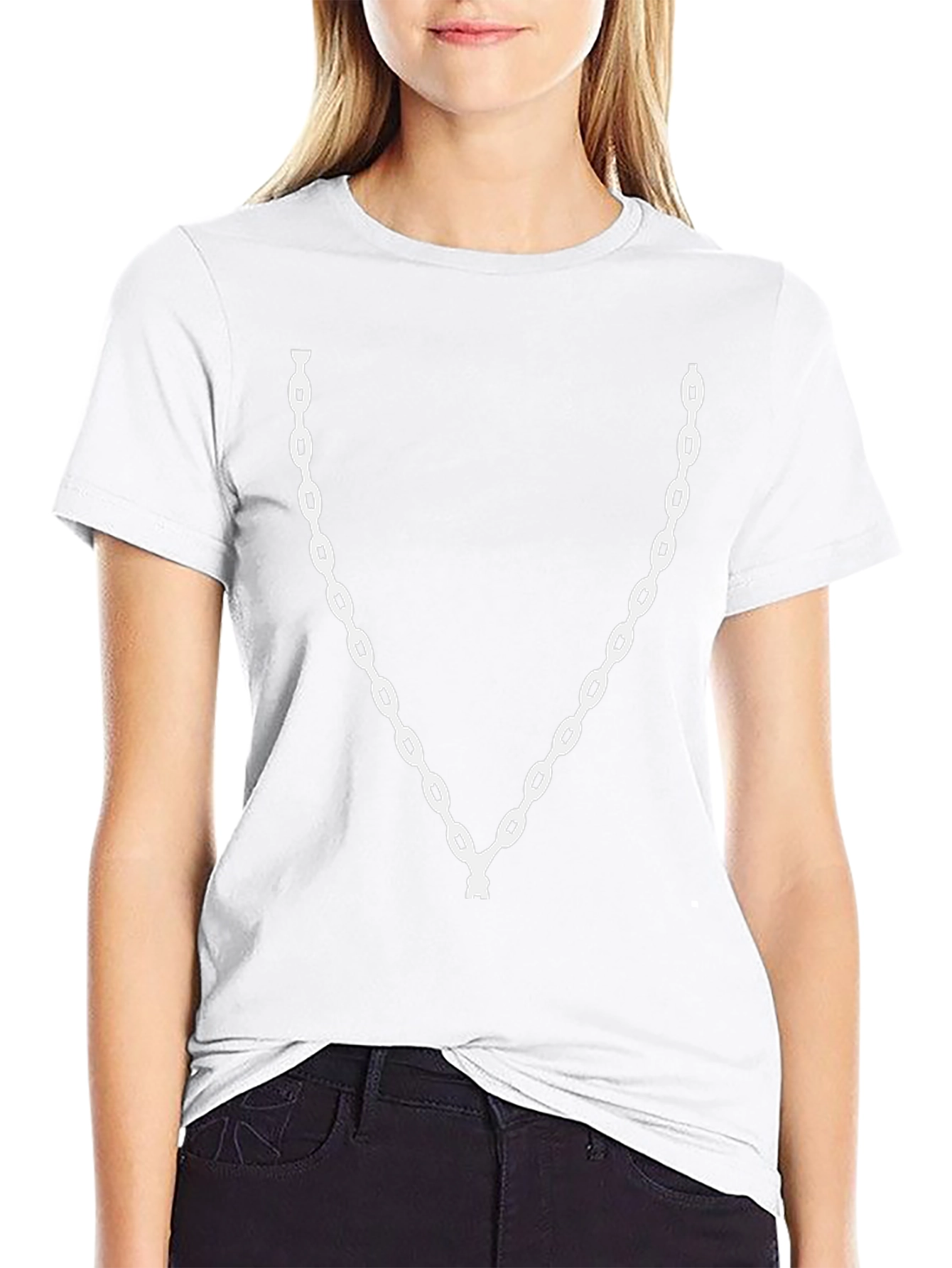 Chain Link Graphic Tee - Black Cotton Casual Wear