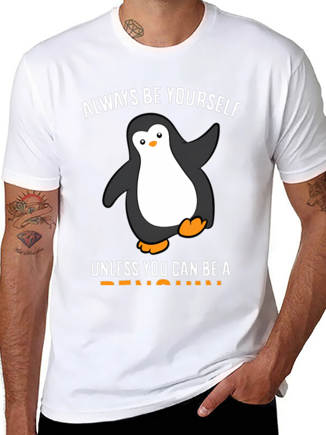 Funny Penguin Graphic T-Shirt - Be Yourself!