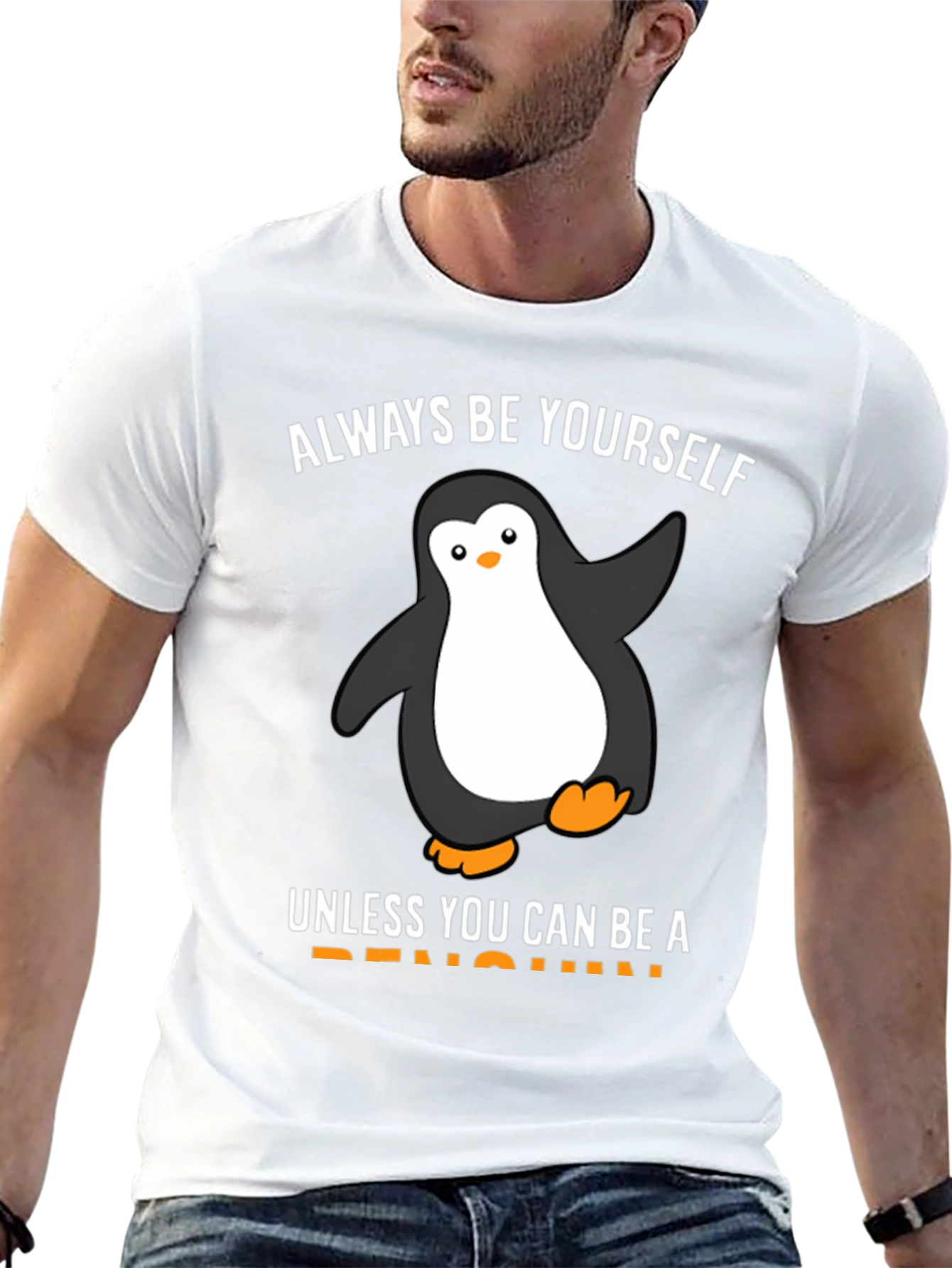 Funny Penguin Graphic T-Shirt - Be Yourself!