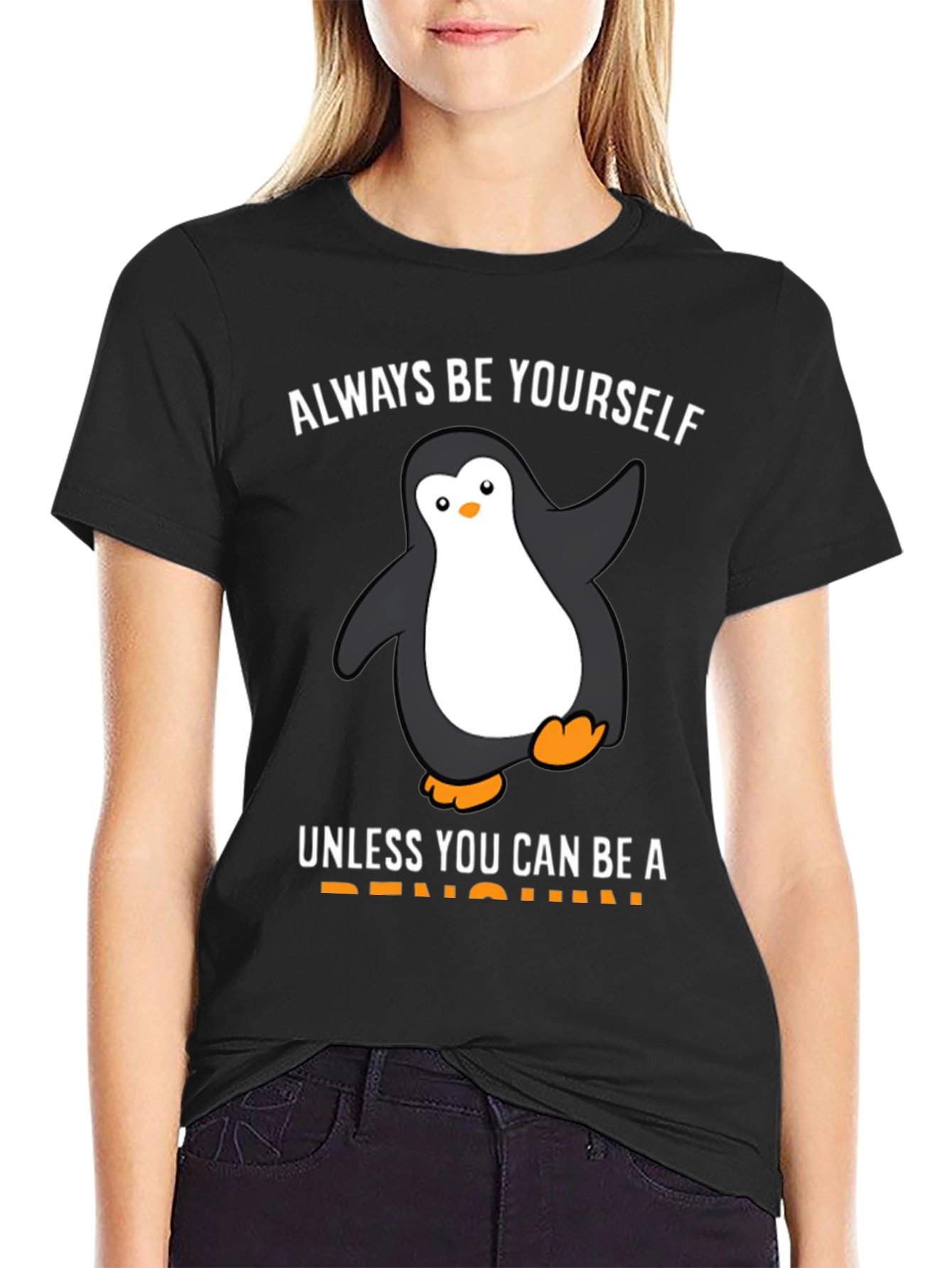 Funny Penguin Graphic T-Shirt - Be Yourself!