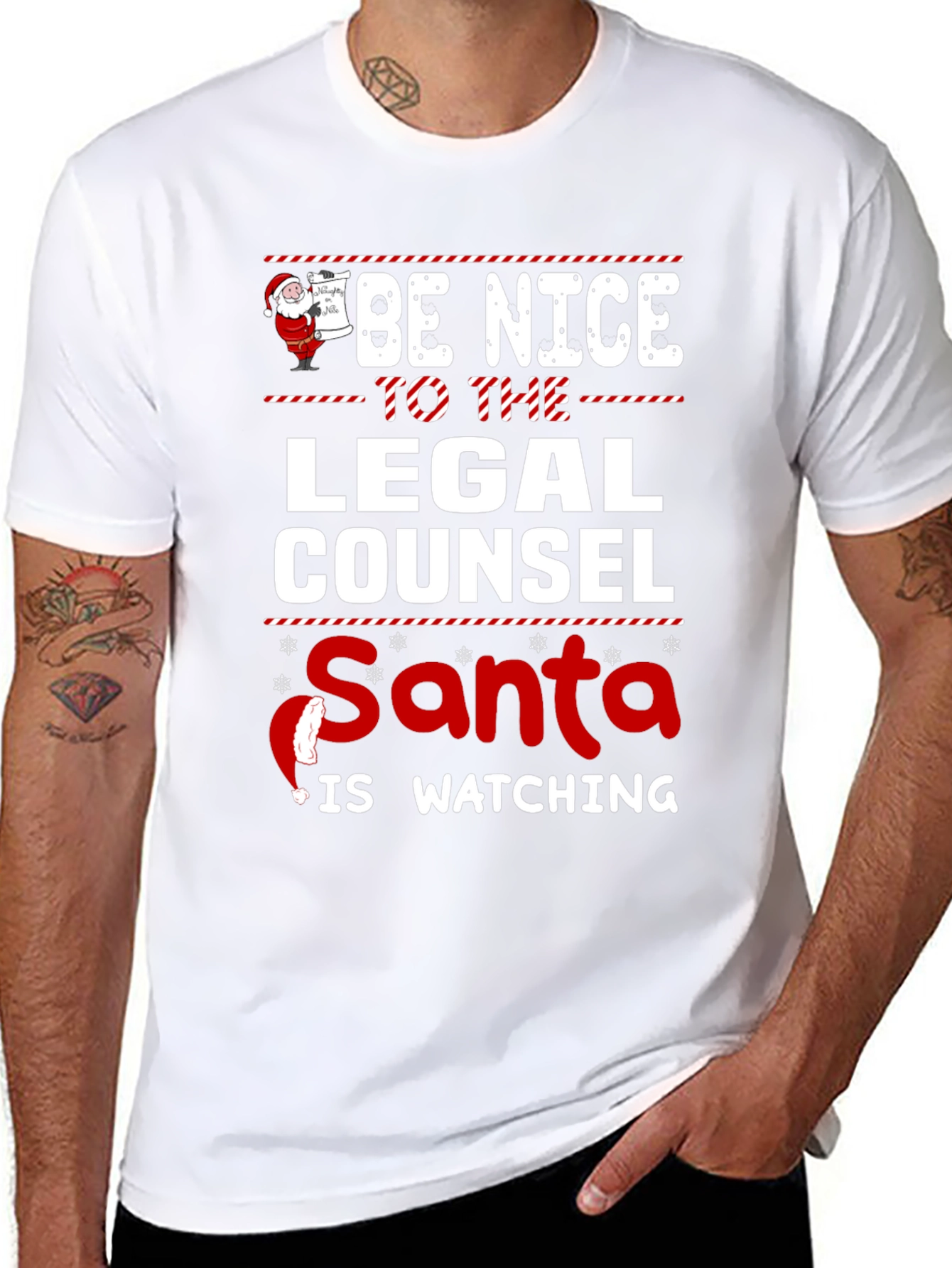 Funny Legal Counsel Santa Christmas Graphic T-Shirt