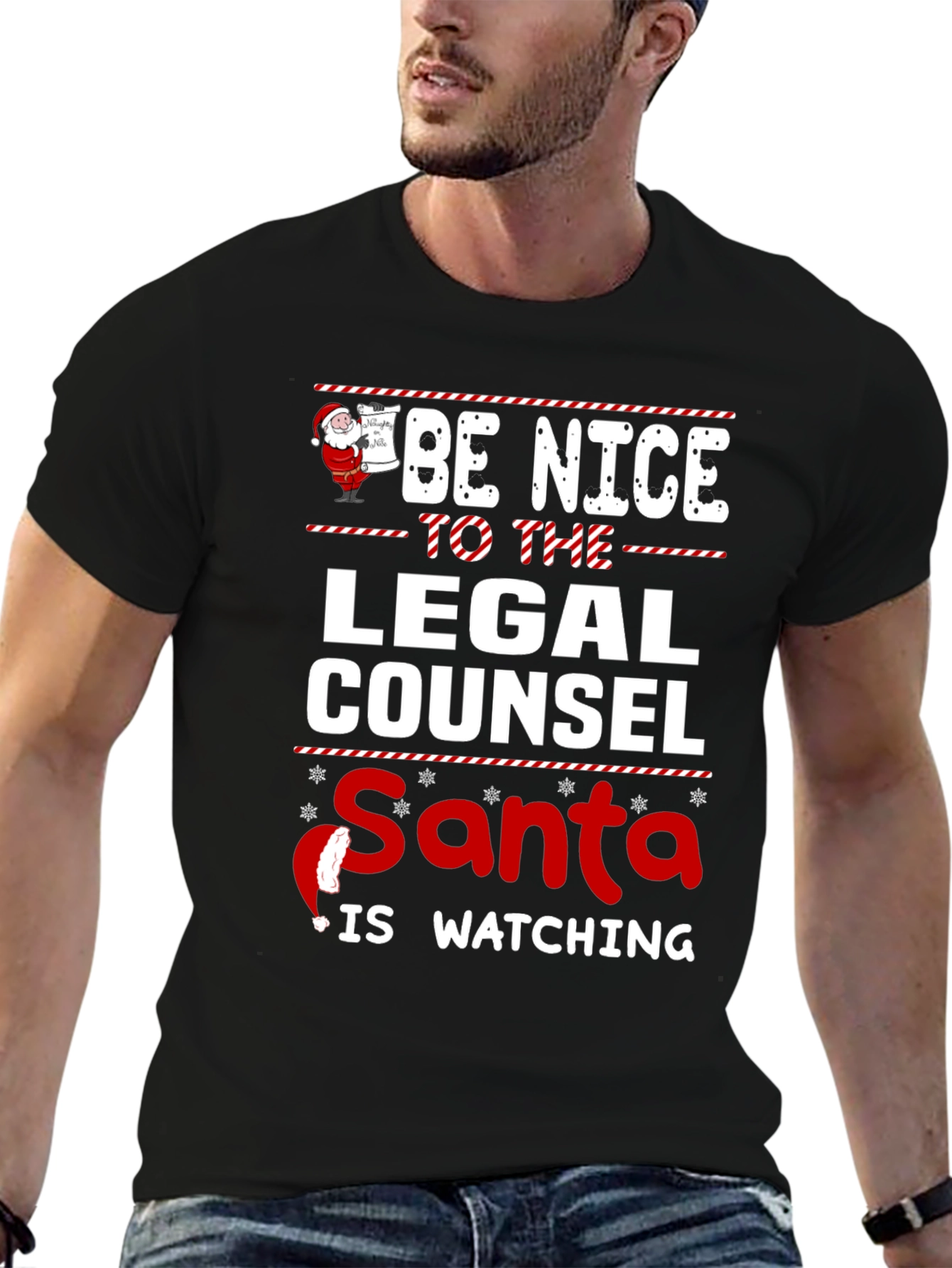 Funny Legal Counsel Santa Christmas Graphic T-Shirt
