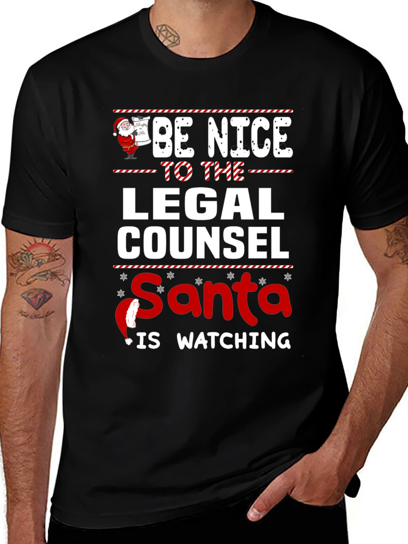 Funny Legal Counsel Santa Christmas Graphic T-Shirt