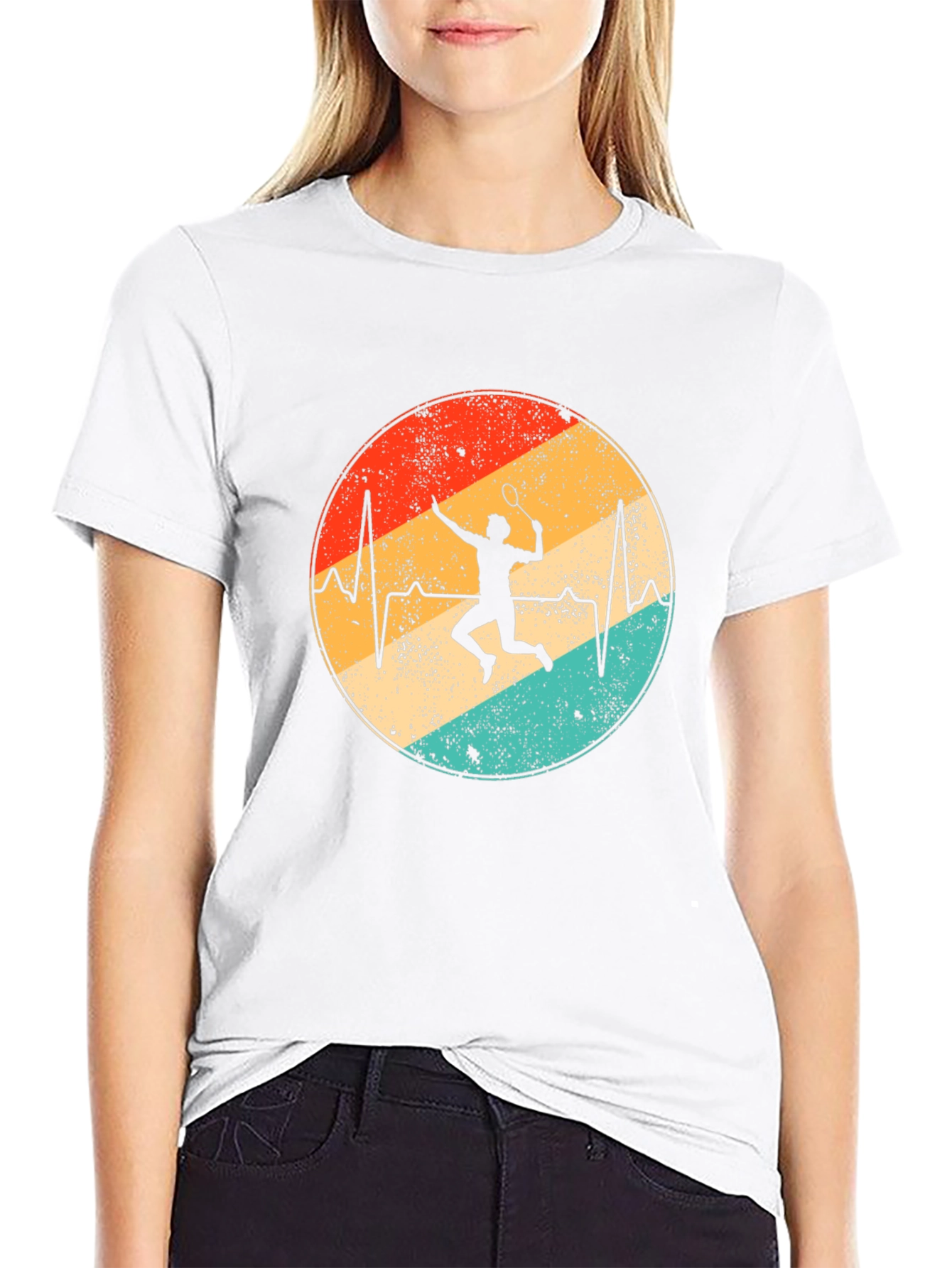Badminton Heartbeat Graphic Tee