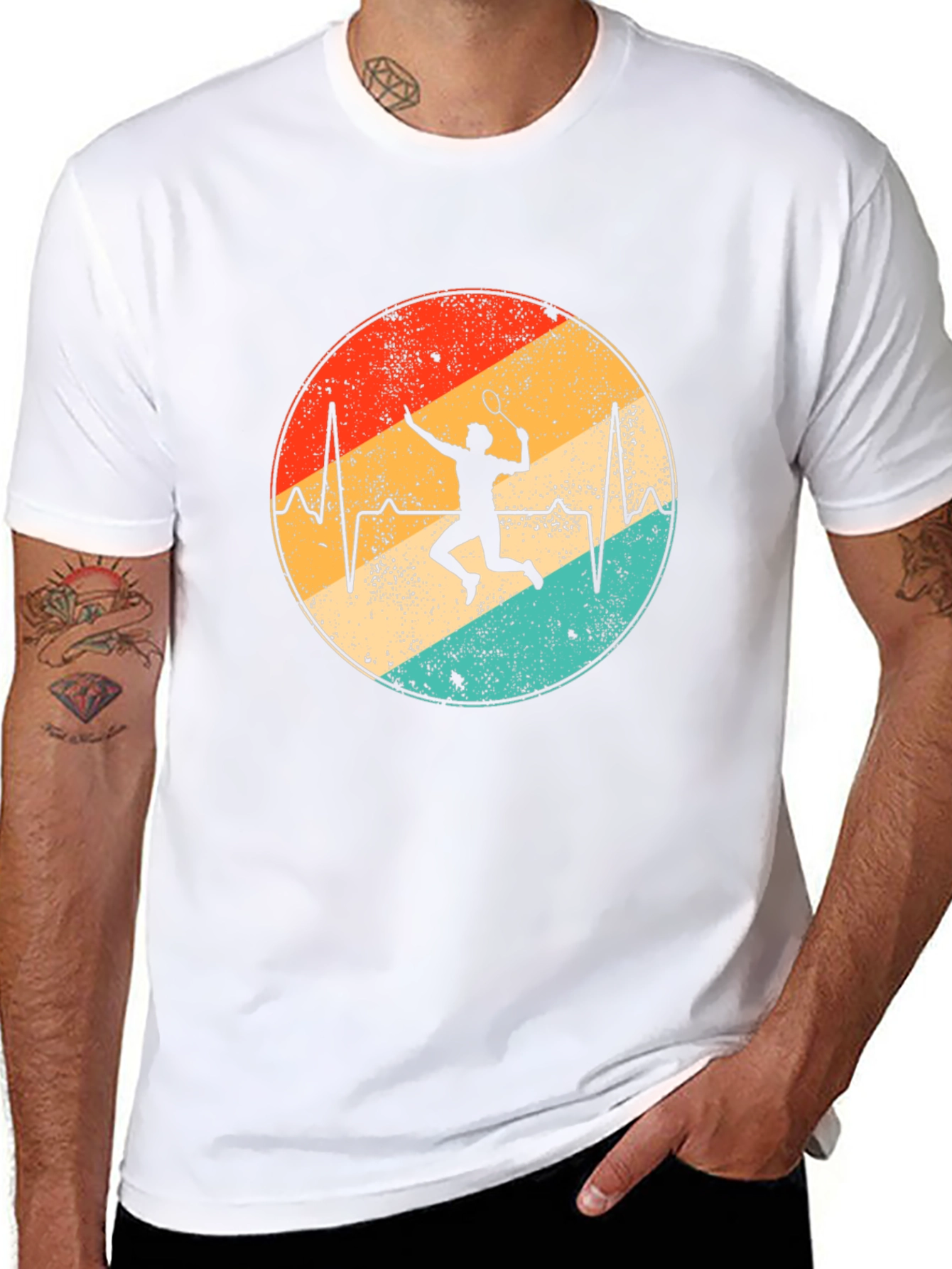 Badminton Heartbeat Graphic Tee