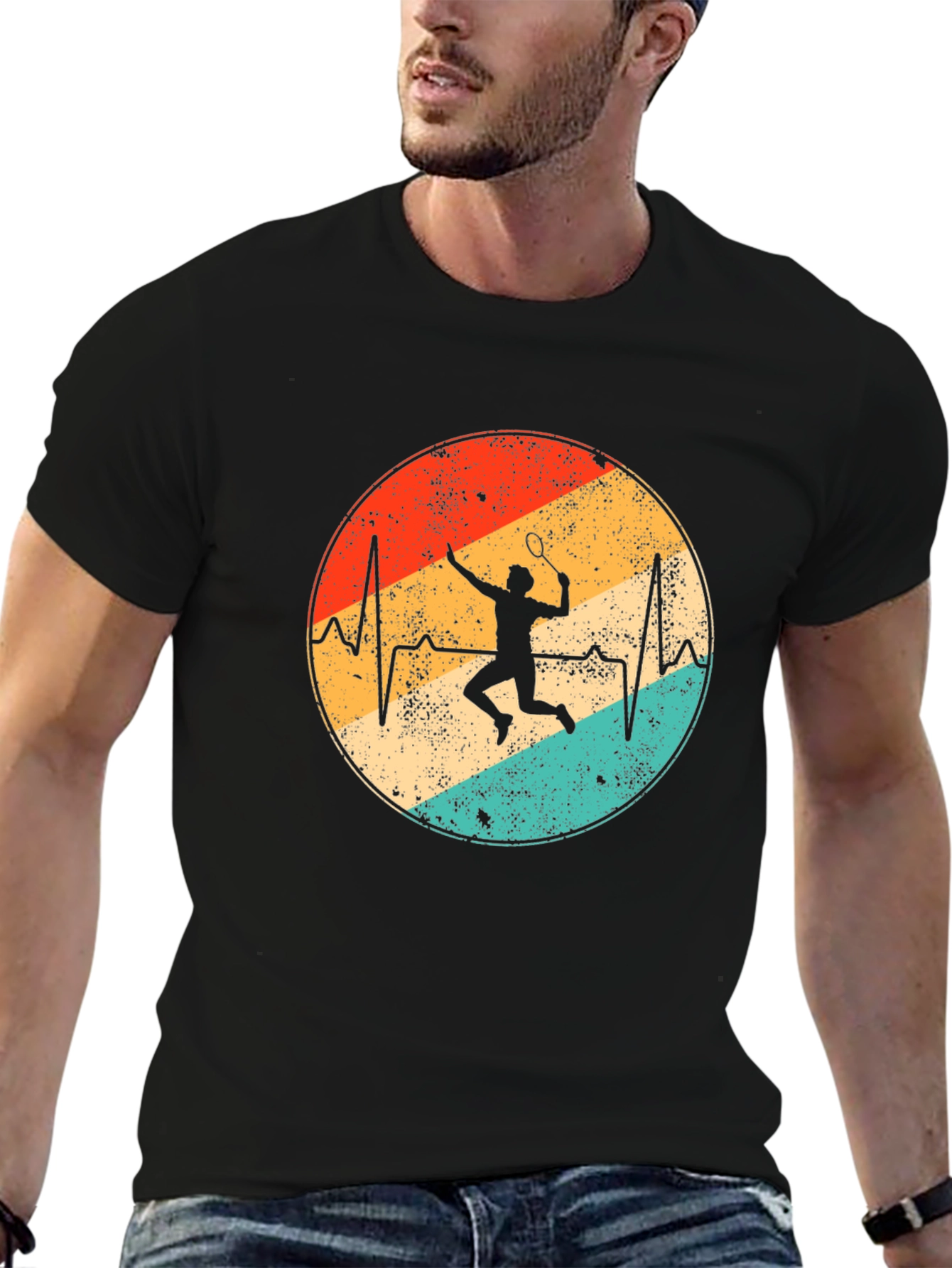Badminton Heartbeat Graphic Tee