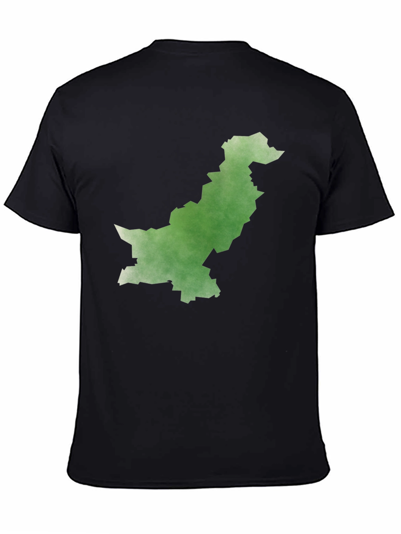 Pakistan Map Graphic Tee - Black Cotton T-Shirt