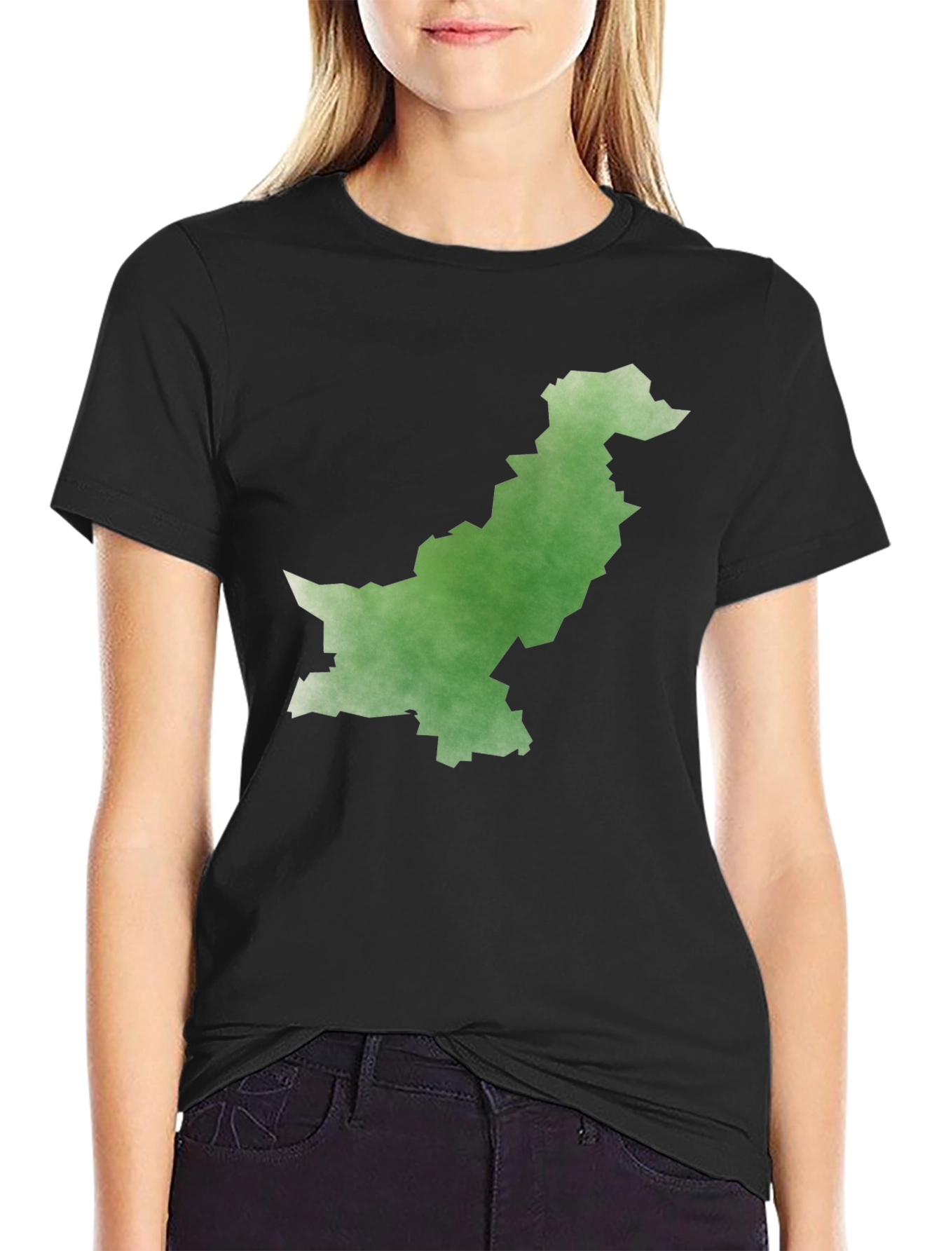 Pakistan Map Graphic Tee - Black Cotton T-Shirt