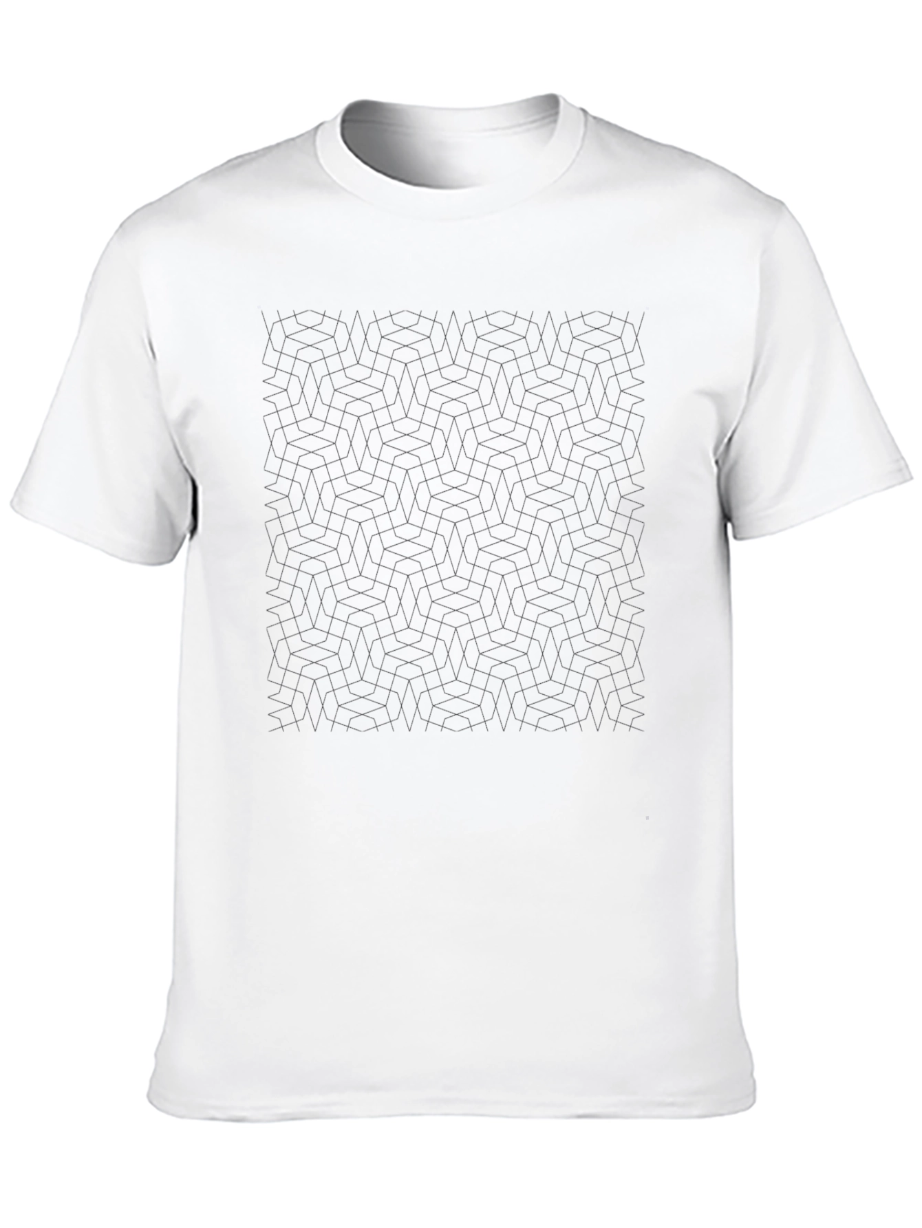 Modern Geometric Pattern Black T-Shirt