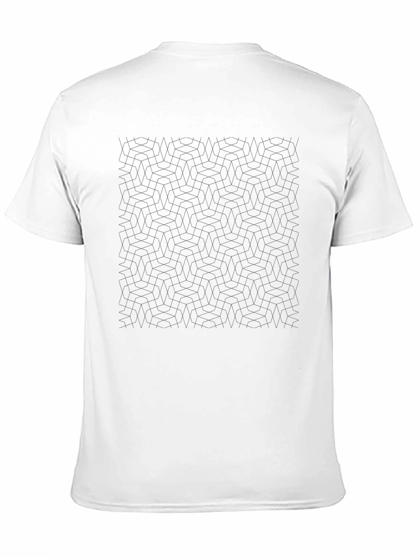 Modern Geometric Pattern Black T-Shirt