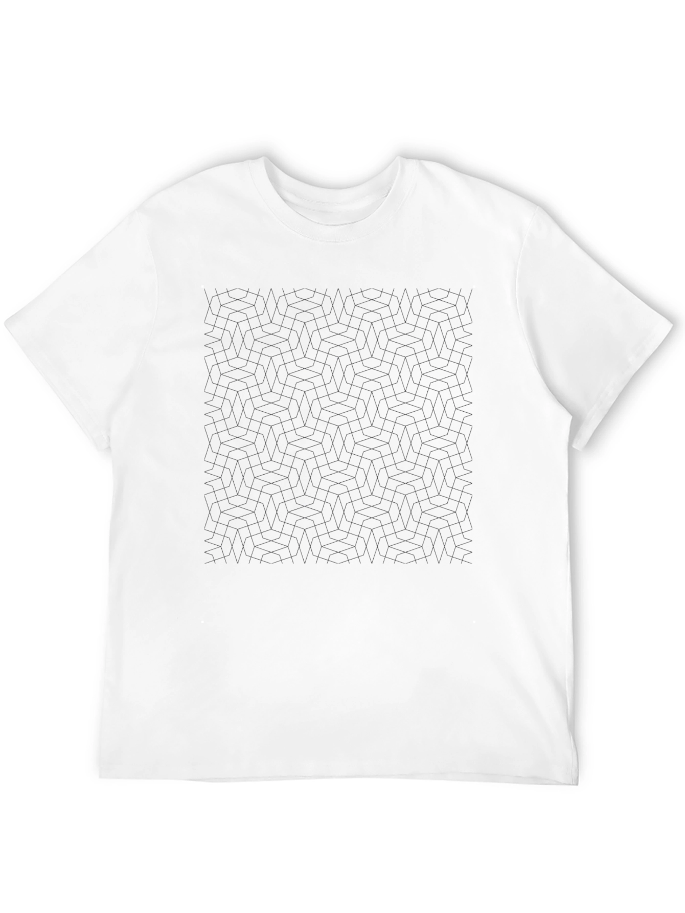 Modern Geometric Pattern Black T-Shirt