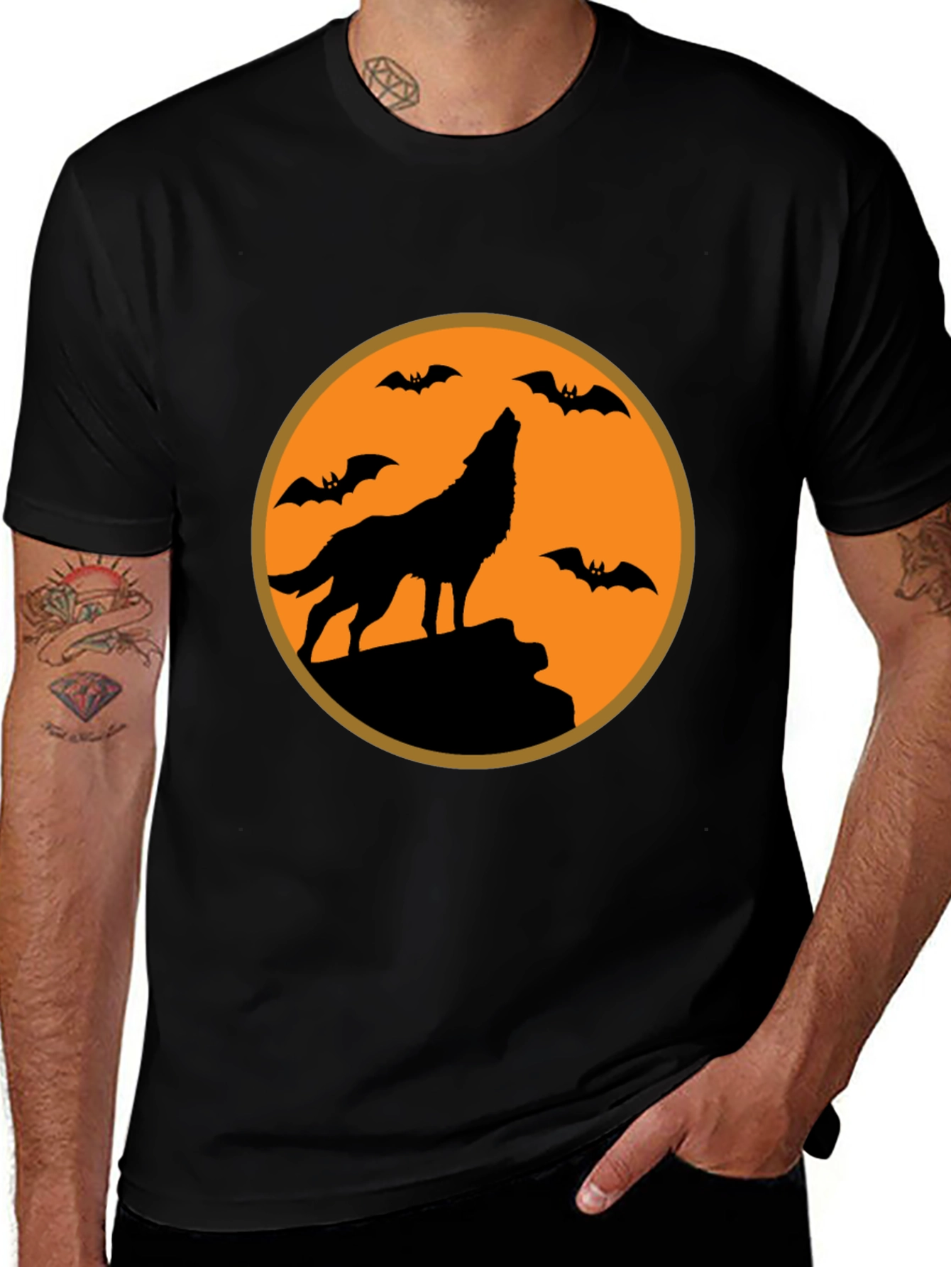 Halloween Wolf T-Shirt - Spooky Season Tee