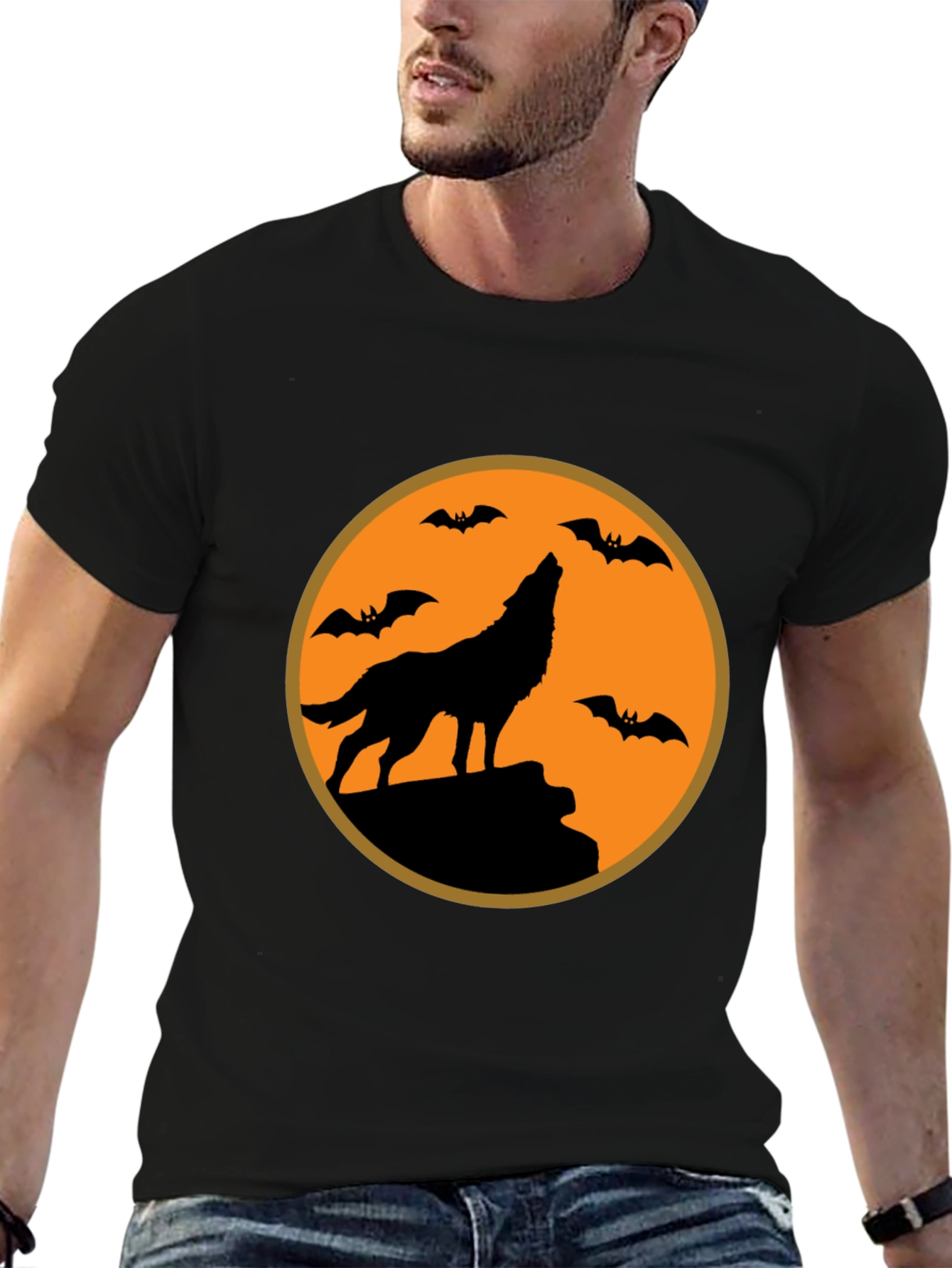 Halloween Wolf T-Shirt - Spooky Season Tee