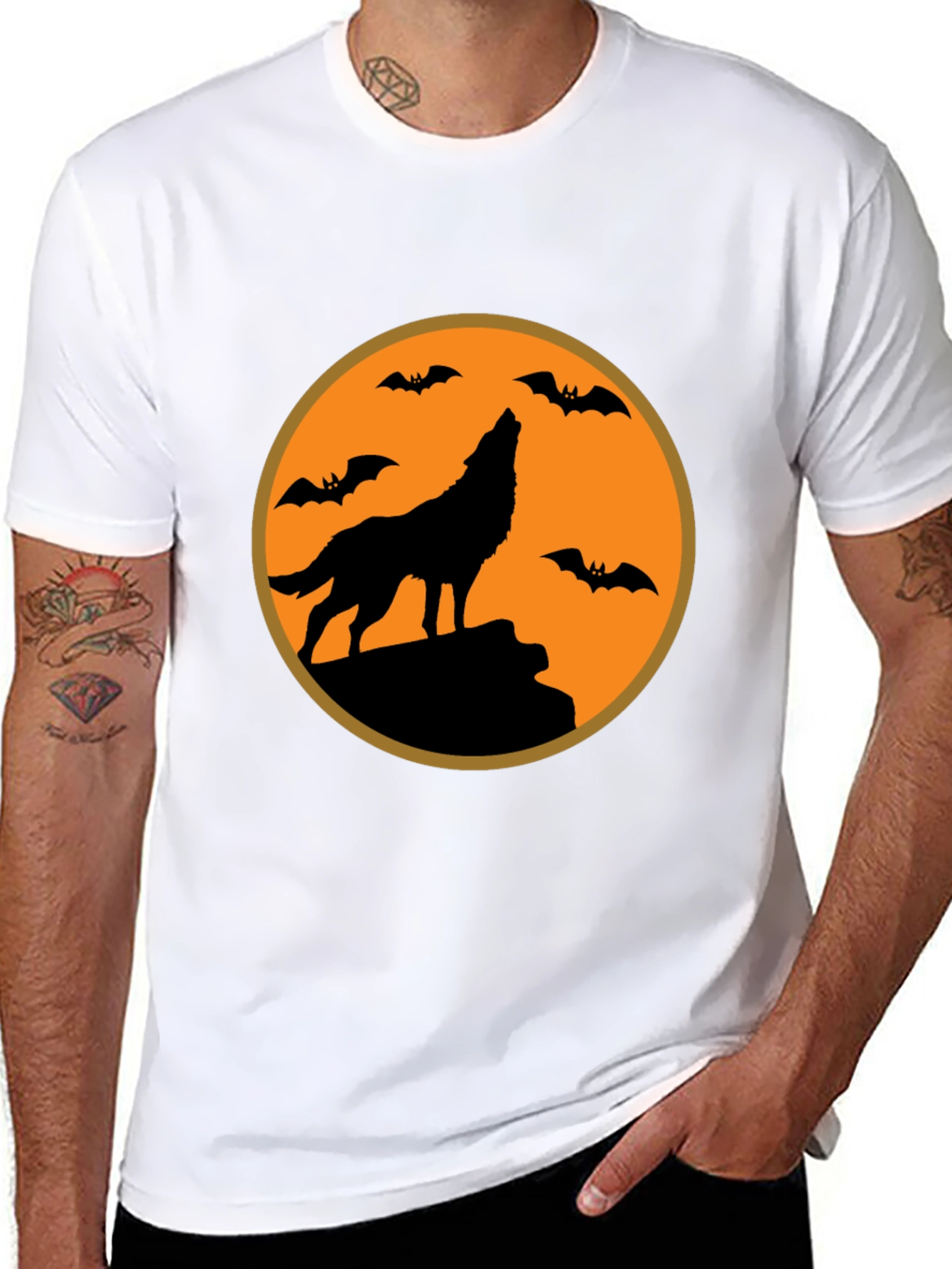 Halloween Wolf T-Shirt - Spooky Season Tee