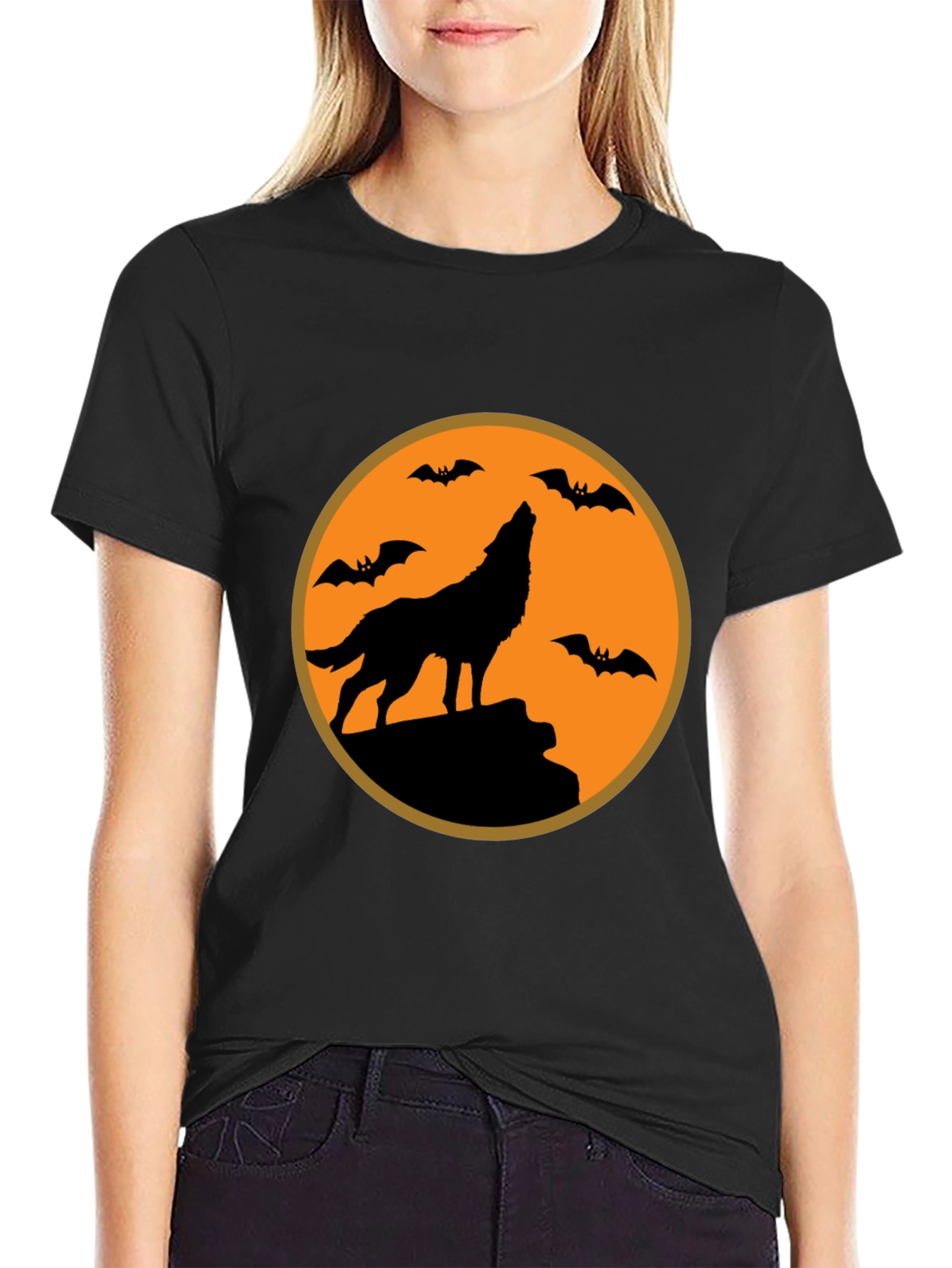Halloween Wolf T-Shirt - Spooky Season Tee