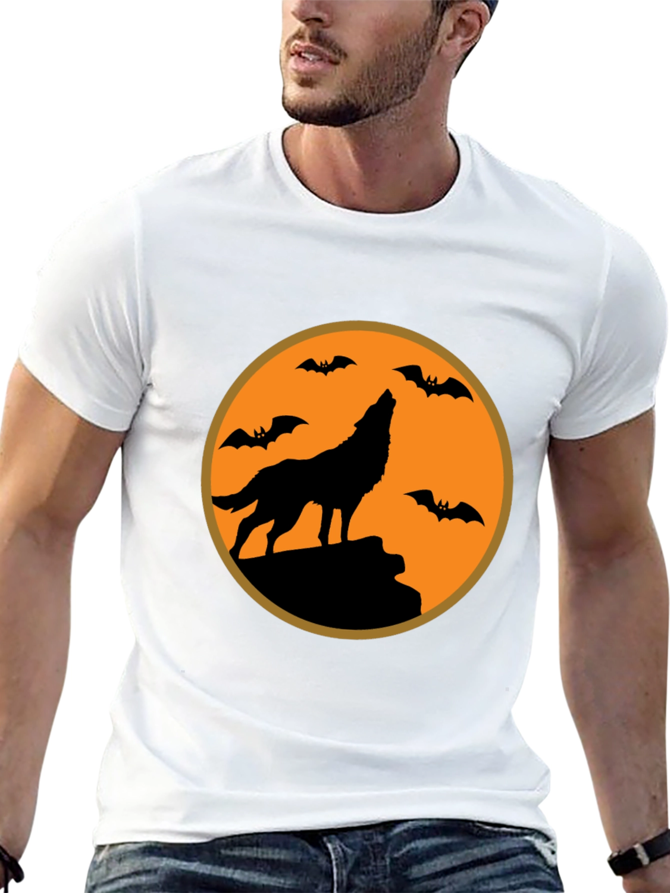 Halloween Wolf T-Shirt - Spooky Season Tee