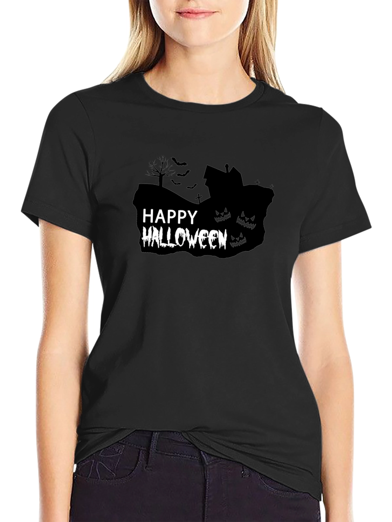 Happy Halloween T-Shirt - Spooky Silhouette