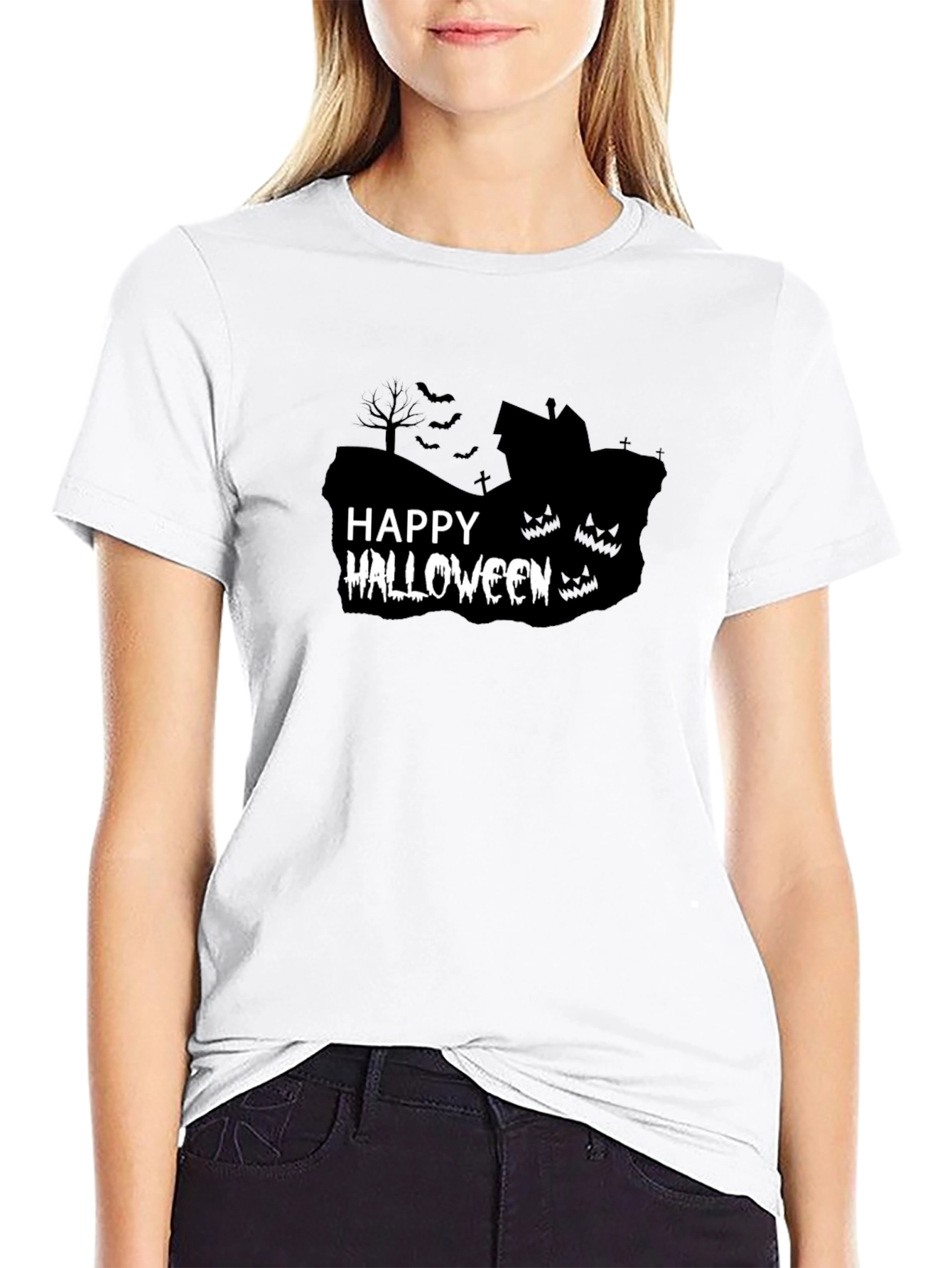 Happy Halloween T-Shirt - Spooky Silhouette