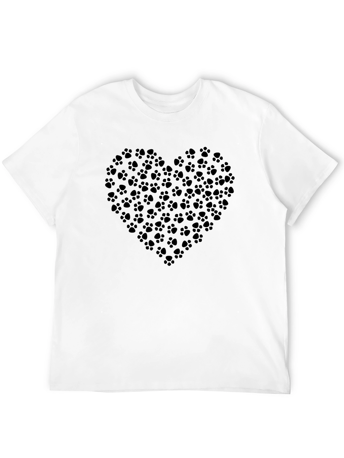 Heart Paw Print Black Tee