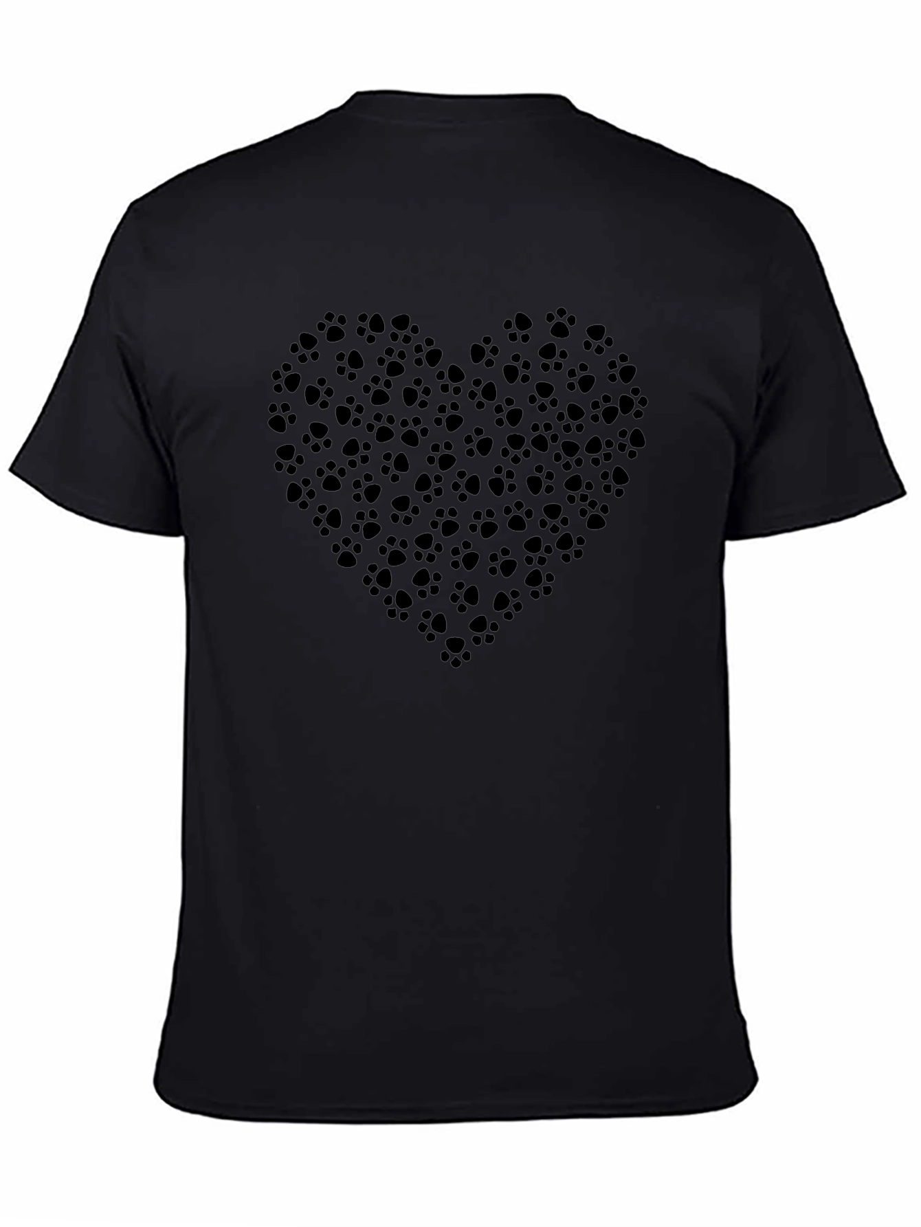 Heart Paw Print Black Tee