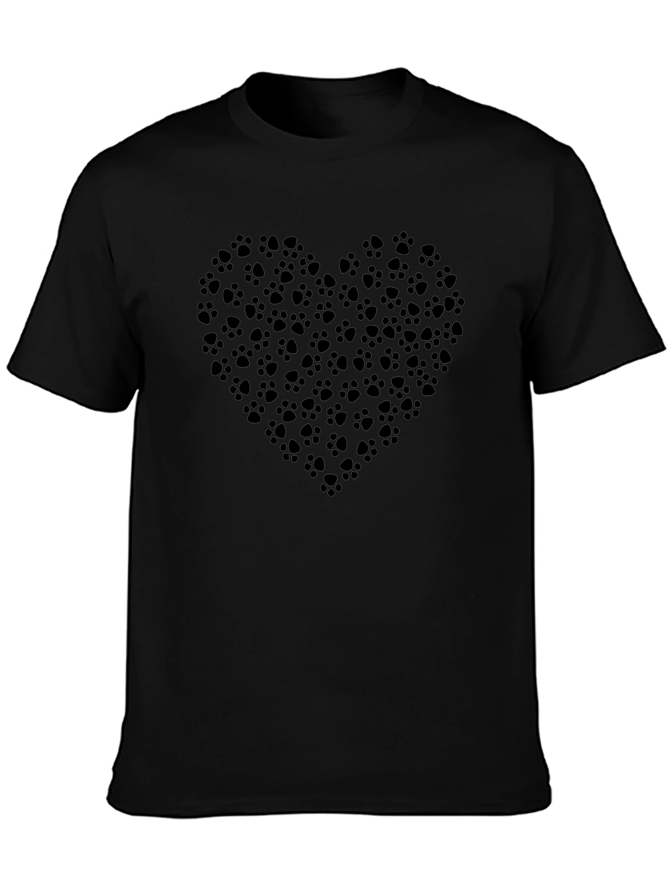 Heart Paw Print Black Tee