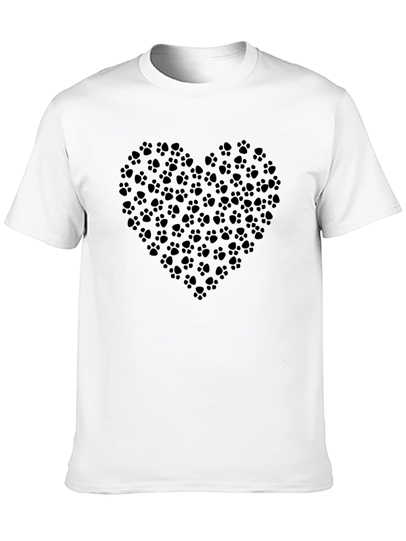 Heart Paw Print Black Tee