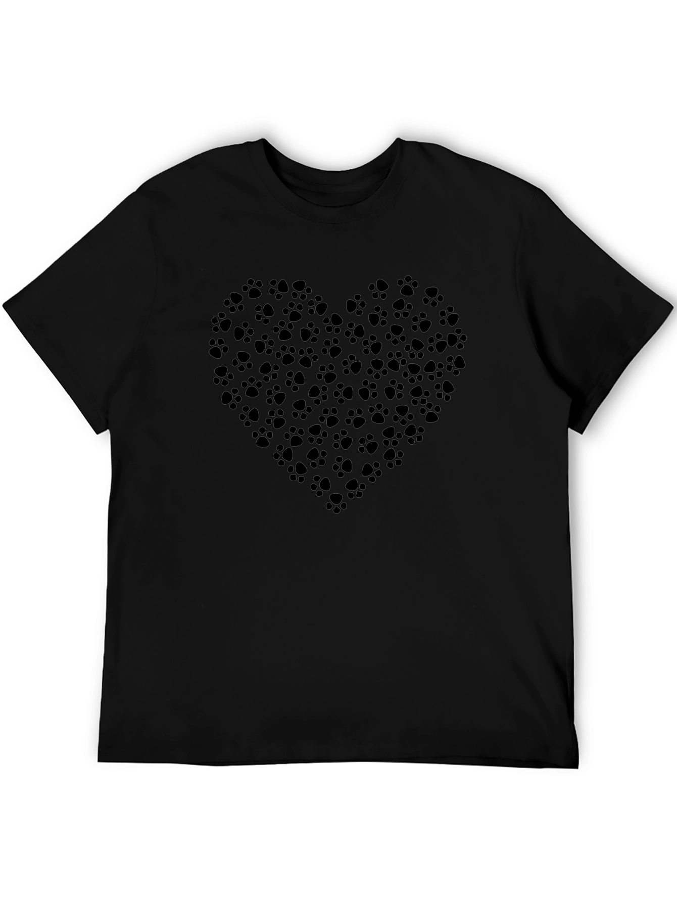 Heart Paw Print Black Tee