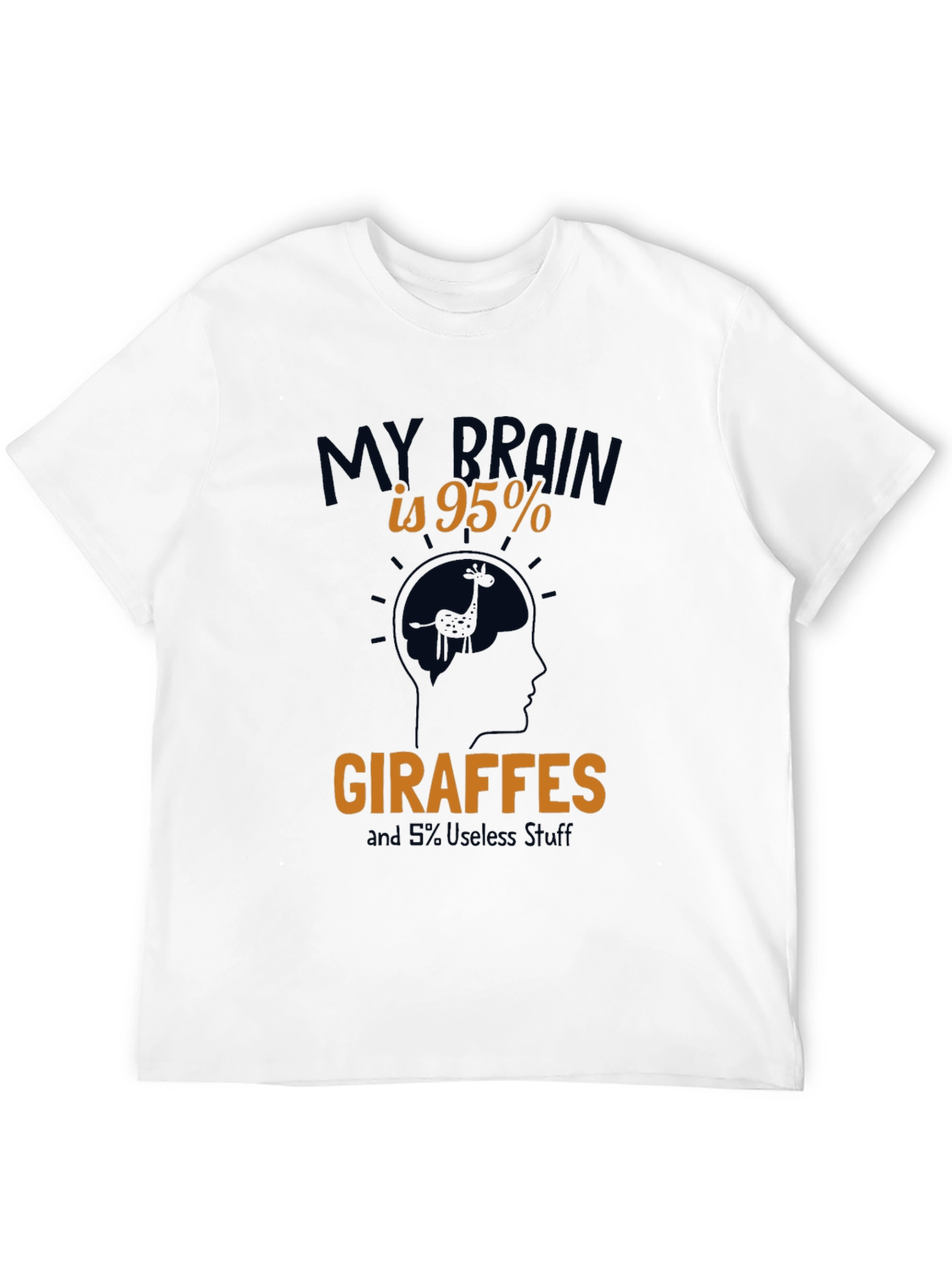 Giraffe Brain Funny Graphic T-Shirt